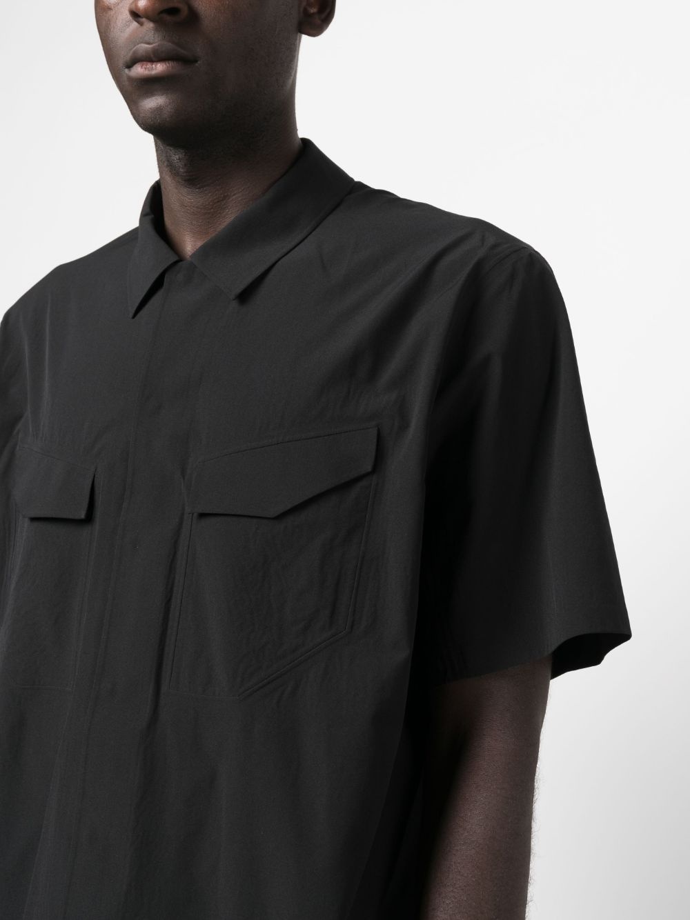 pointed-collar short-sleeve shirt - 5