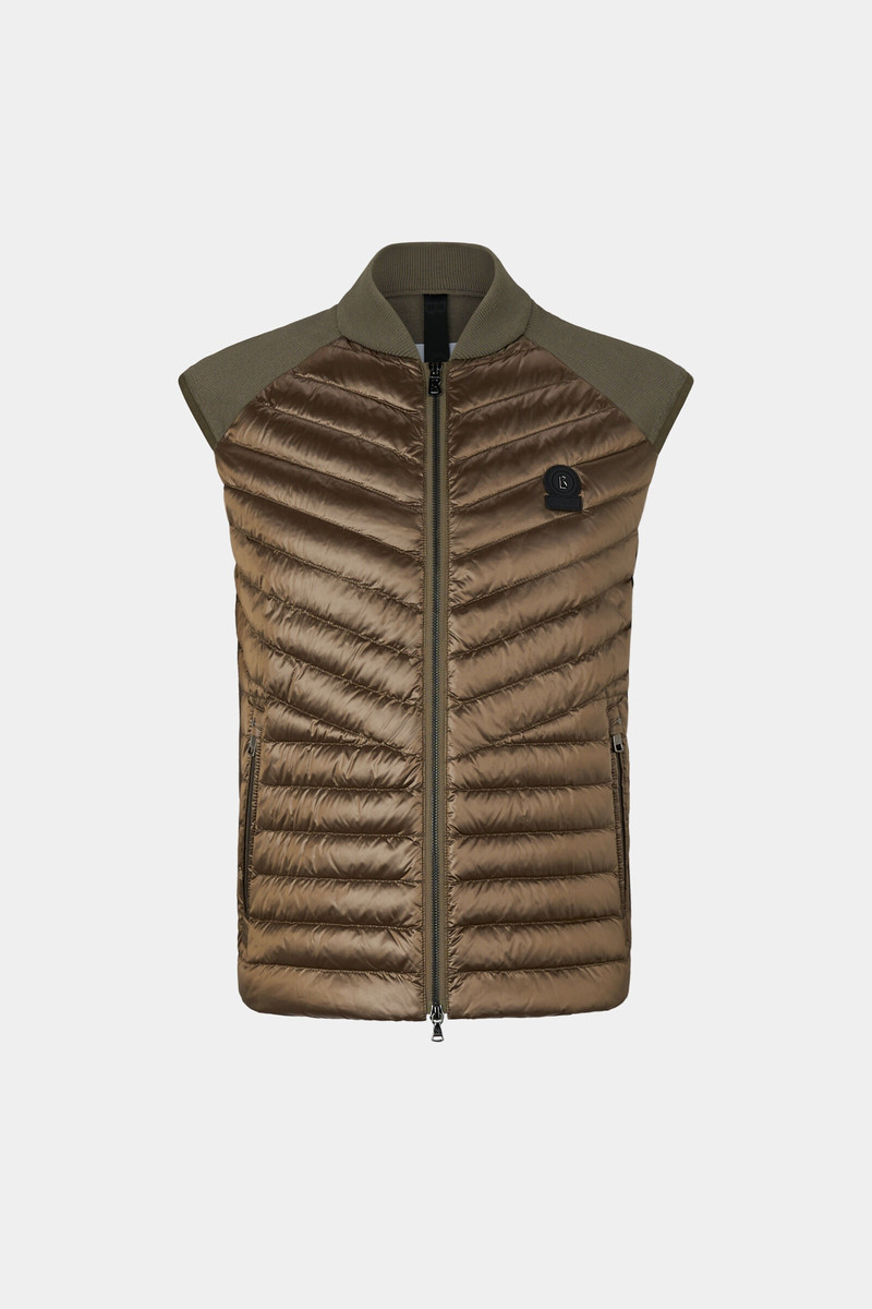 Lucio Hybrid knitted vest in Olive green 1