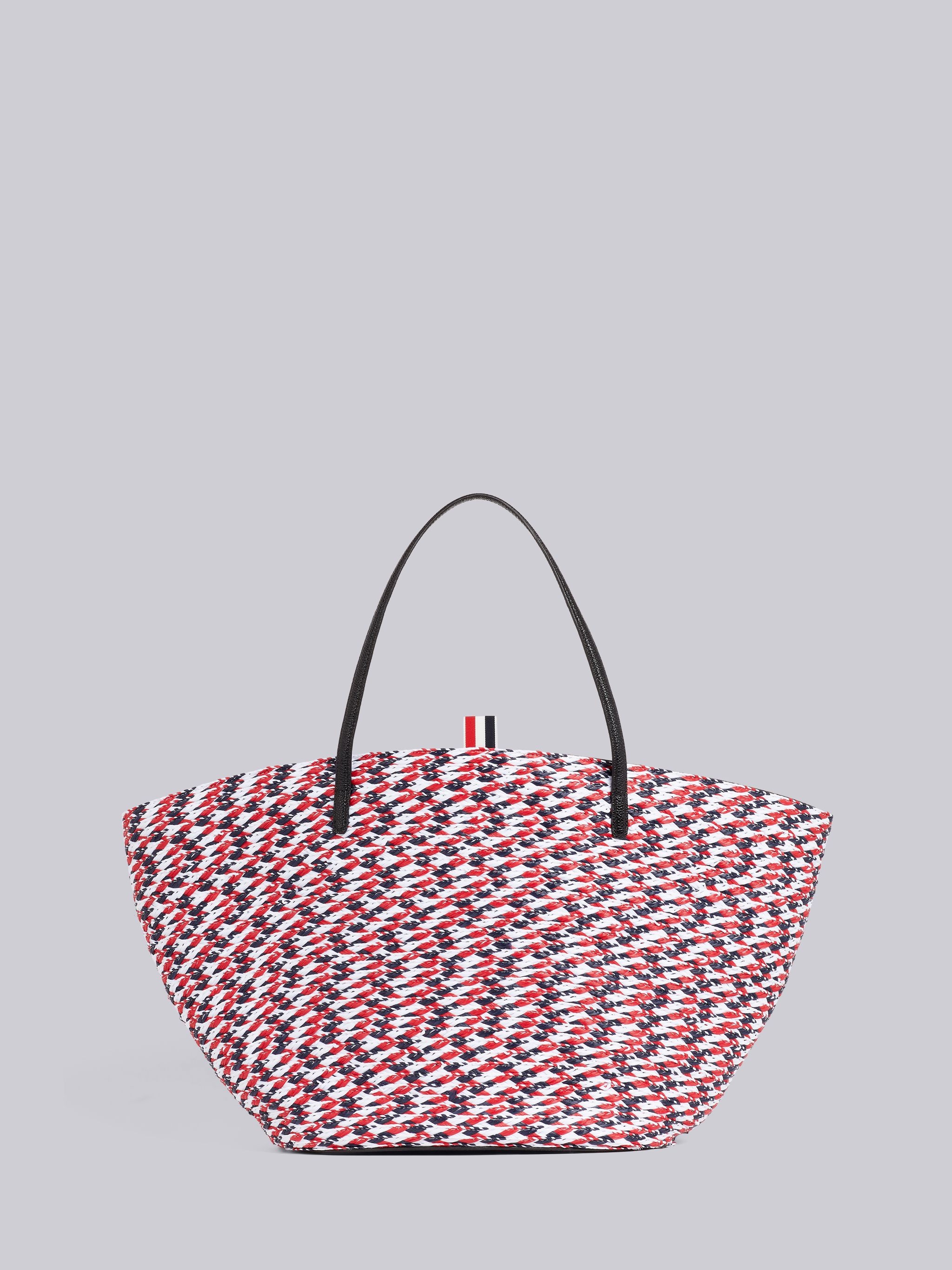 Multi-Color Braided Raffia Basket Bag 1