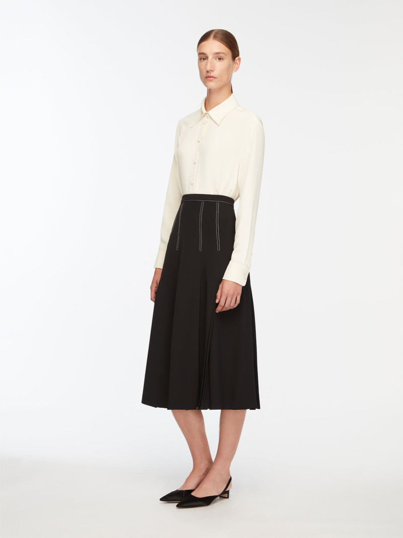 Kensie Skirt In Black Silk Crepe De Chine 3