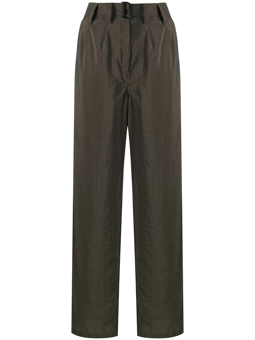 wide-leg belted trousers - 1