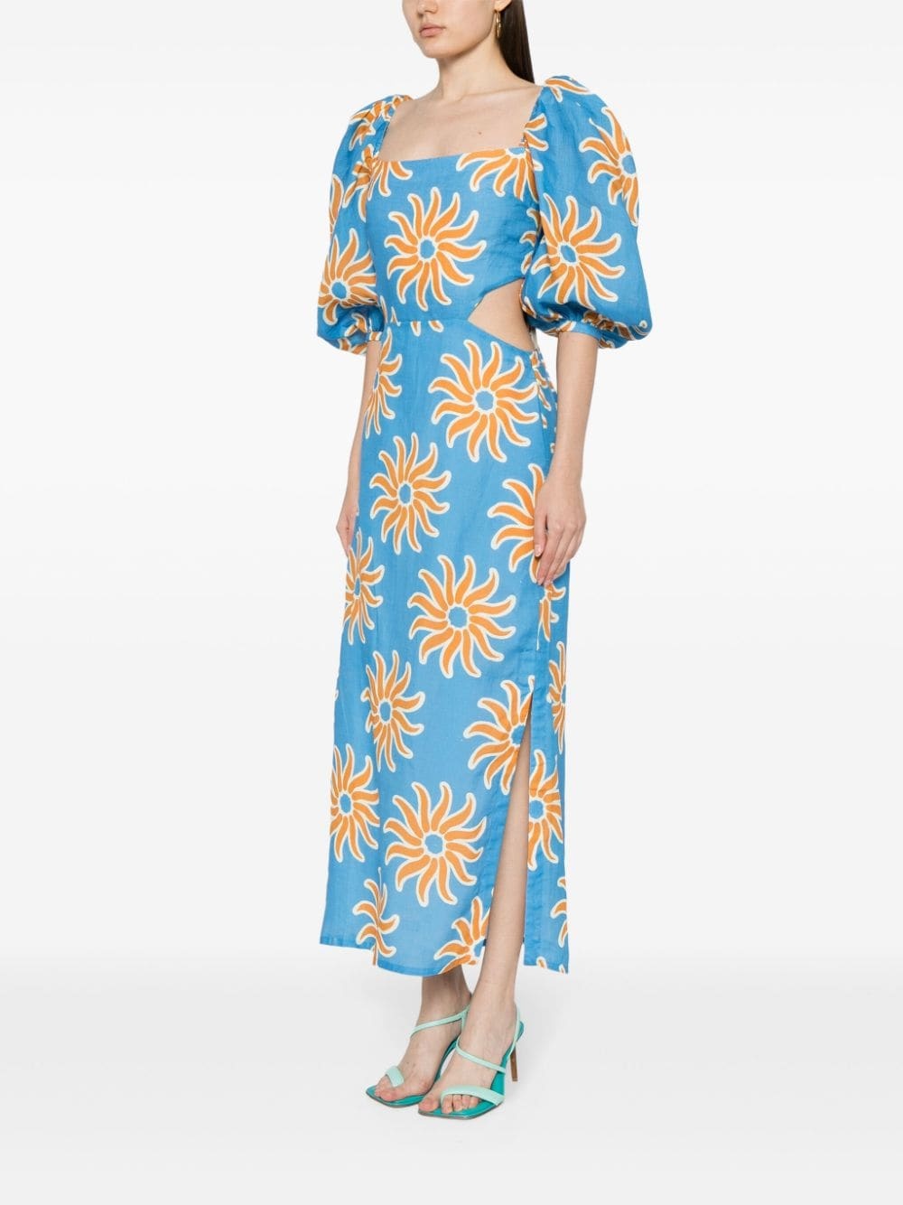 Timbiqui graphic-print linen dress - 3