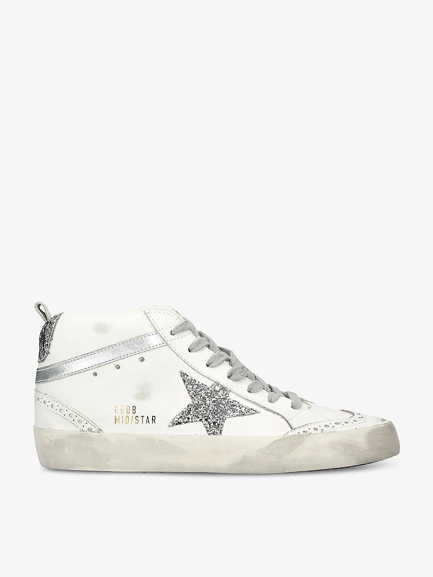 Golden Goose Mid Star 80185 logo-print leather mid-top trainers - 1