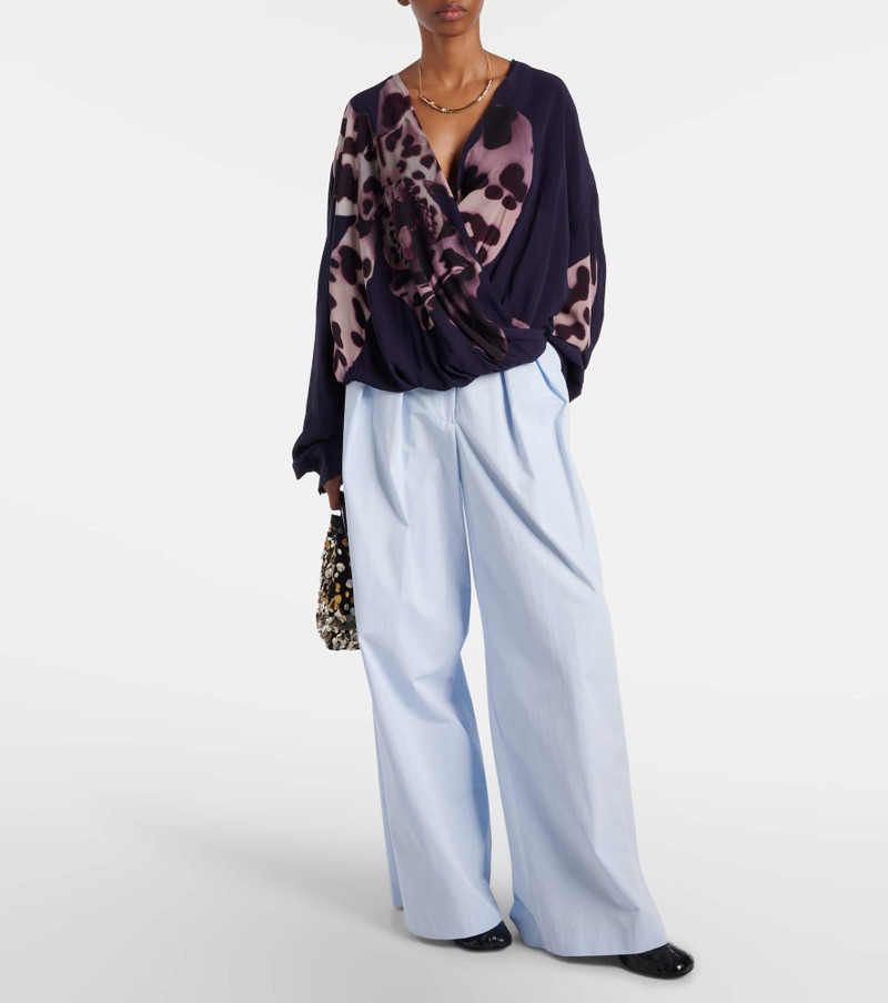 Dries Van Noten Cotton wide-leg pants outlook