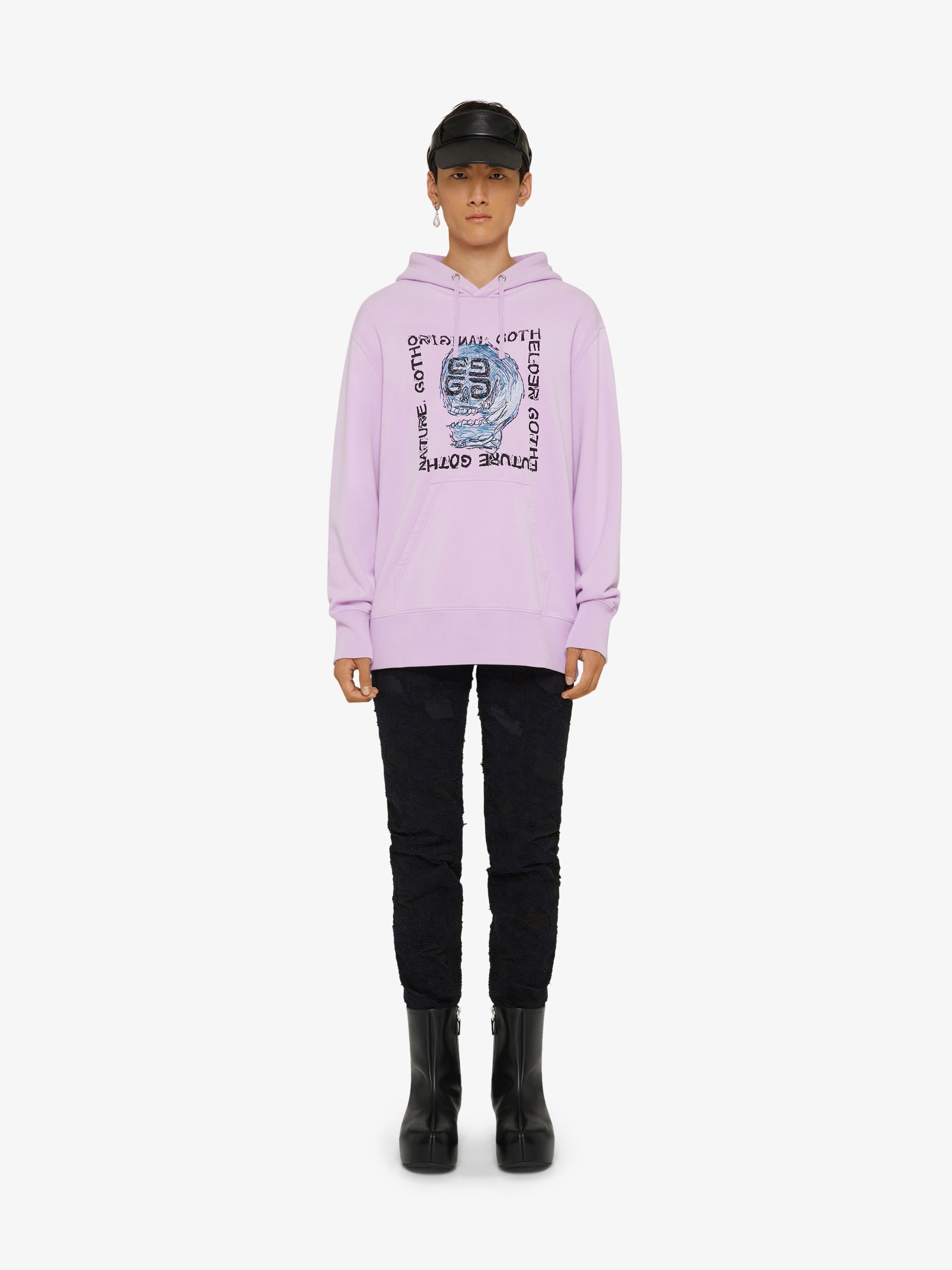 SLIM FIT HOODIE IN FELPA WITH EMBROIDERED 4G SKULL - 2