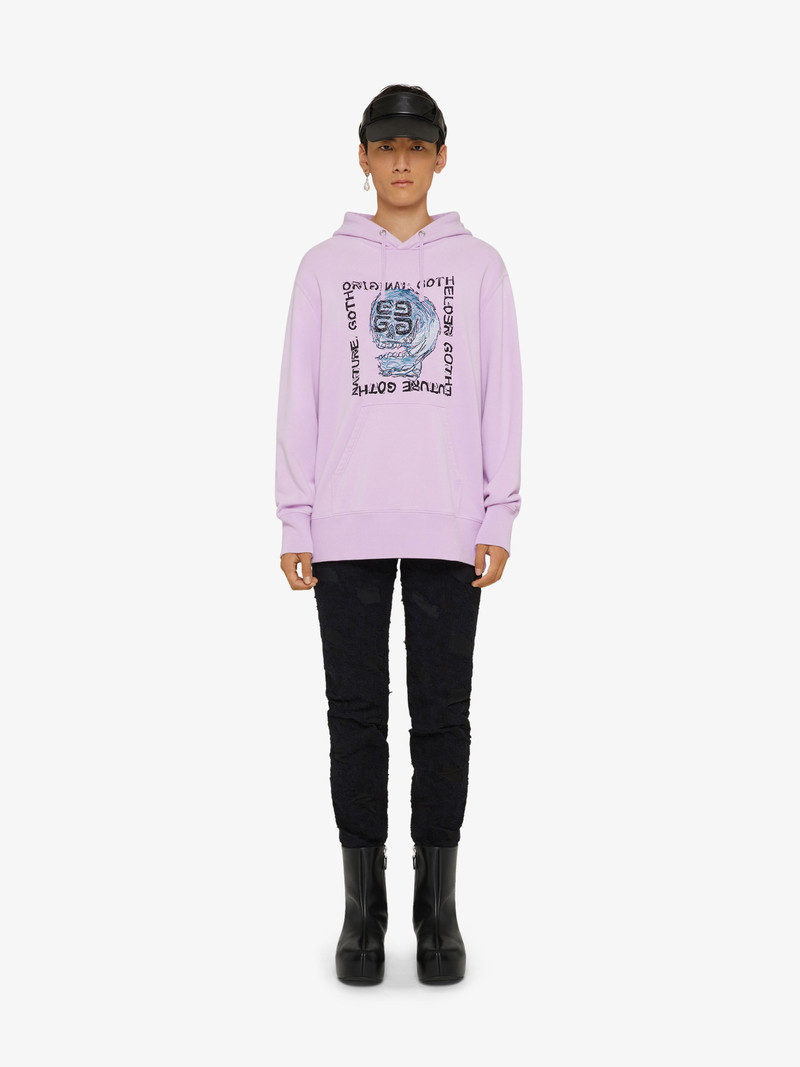 Givenchy SLIM FIT HOODIE IN FELPA WITH EMBROIDERED 4G SKULL outlook