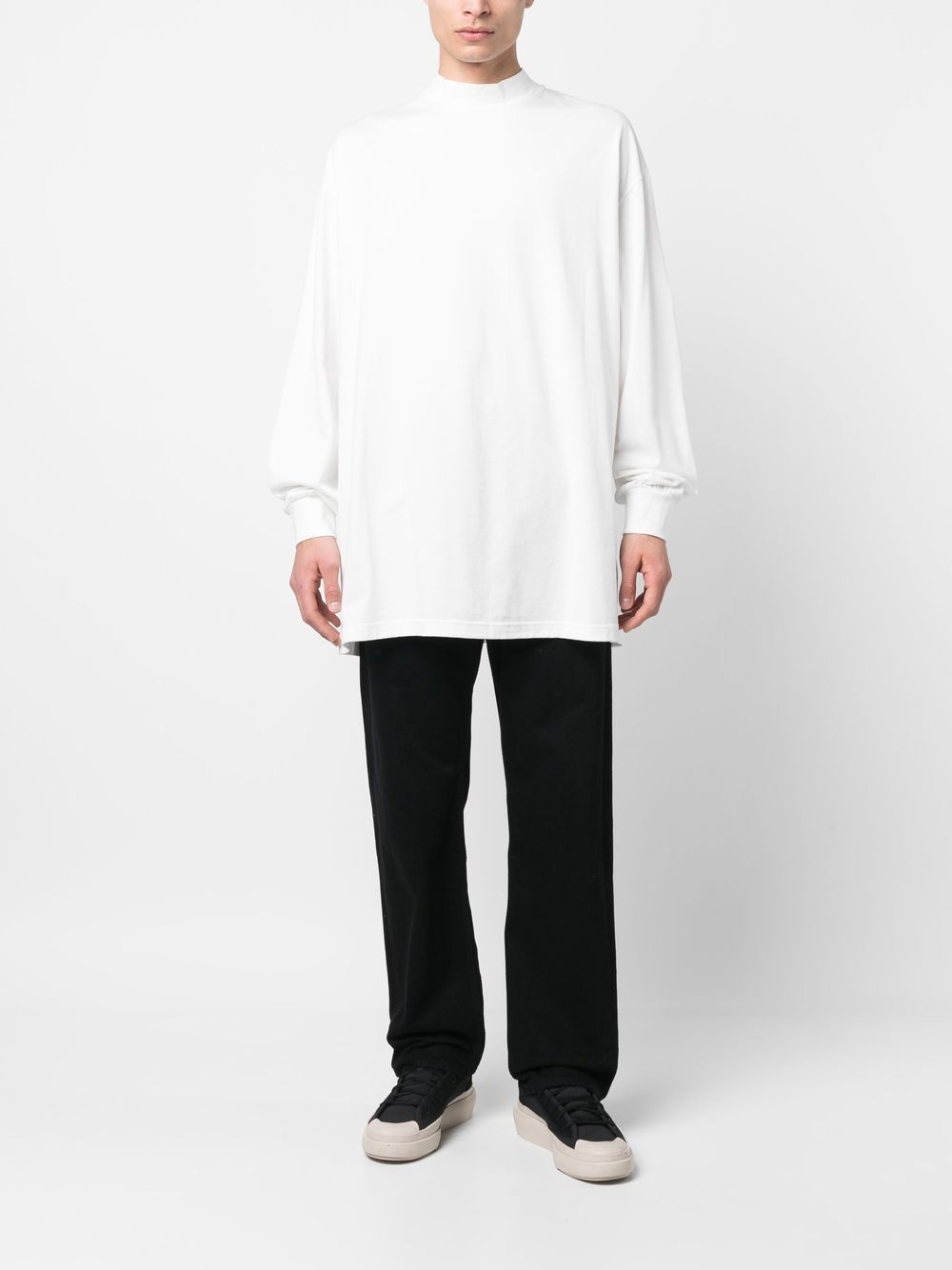 high crew neck sweatshirt - 2
