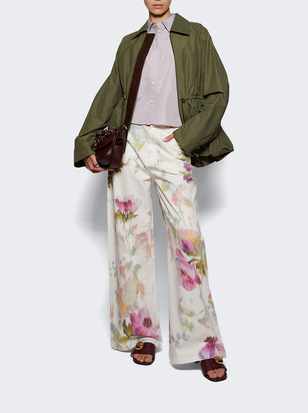 Floral Print Jeans White - 5
