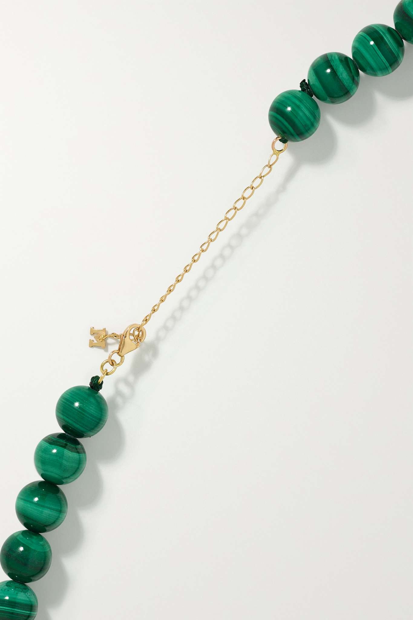 14-karat gold malachite necklace - 3