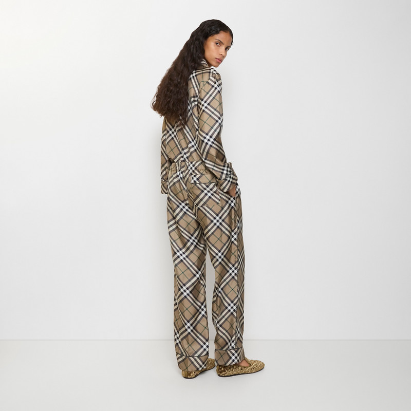 Check Silk Pyjama Trousers 3