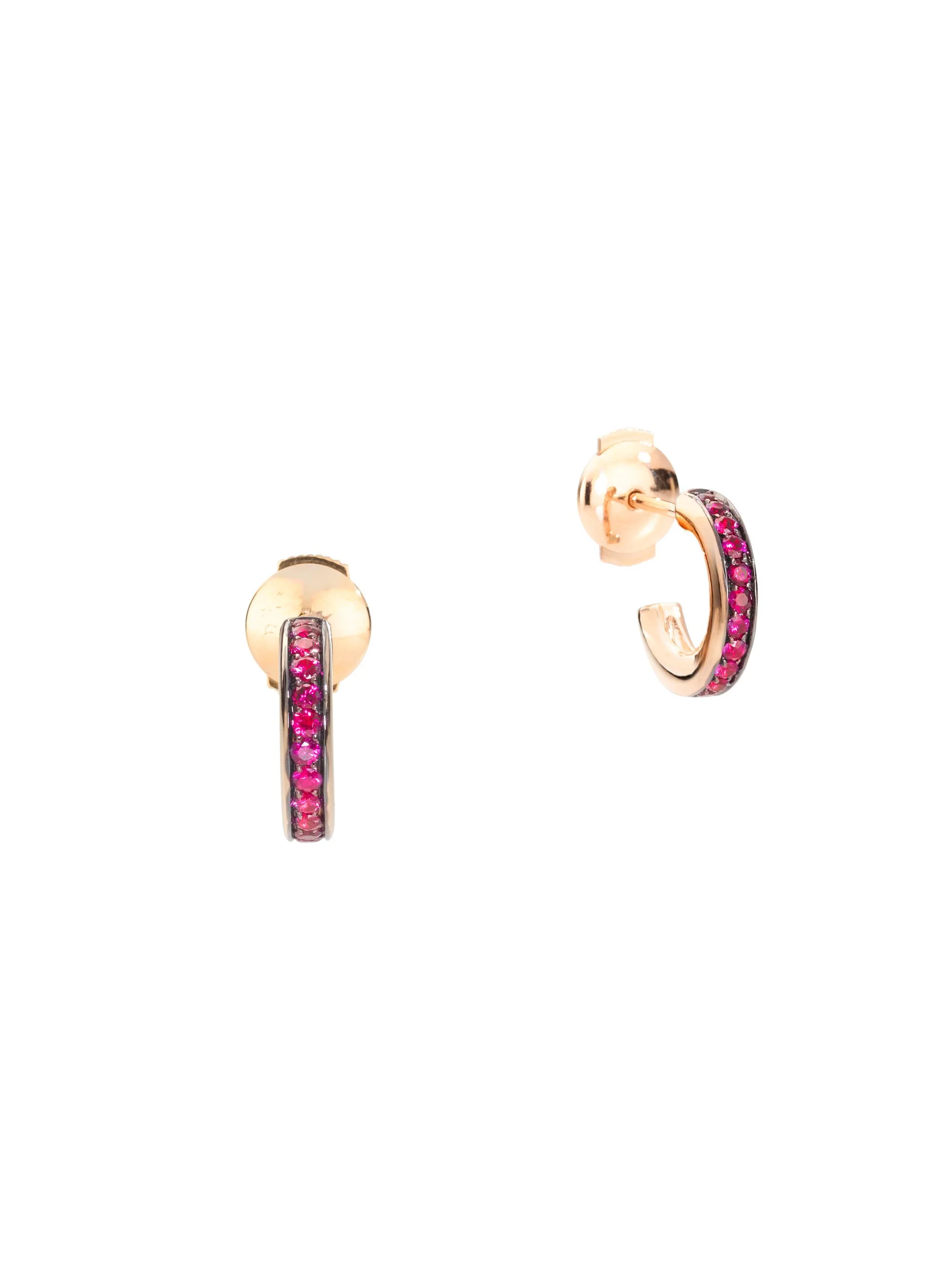 Women's Iconica 18K Rose Gold & Ruby Hoop Earrings - 1