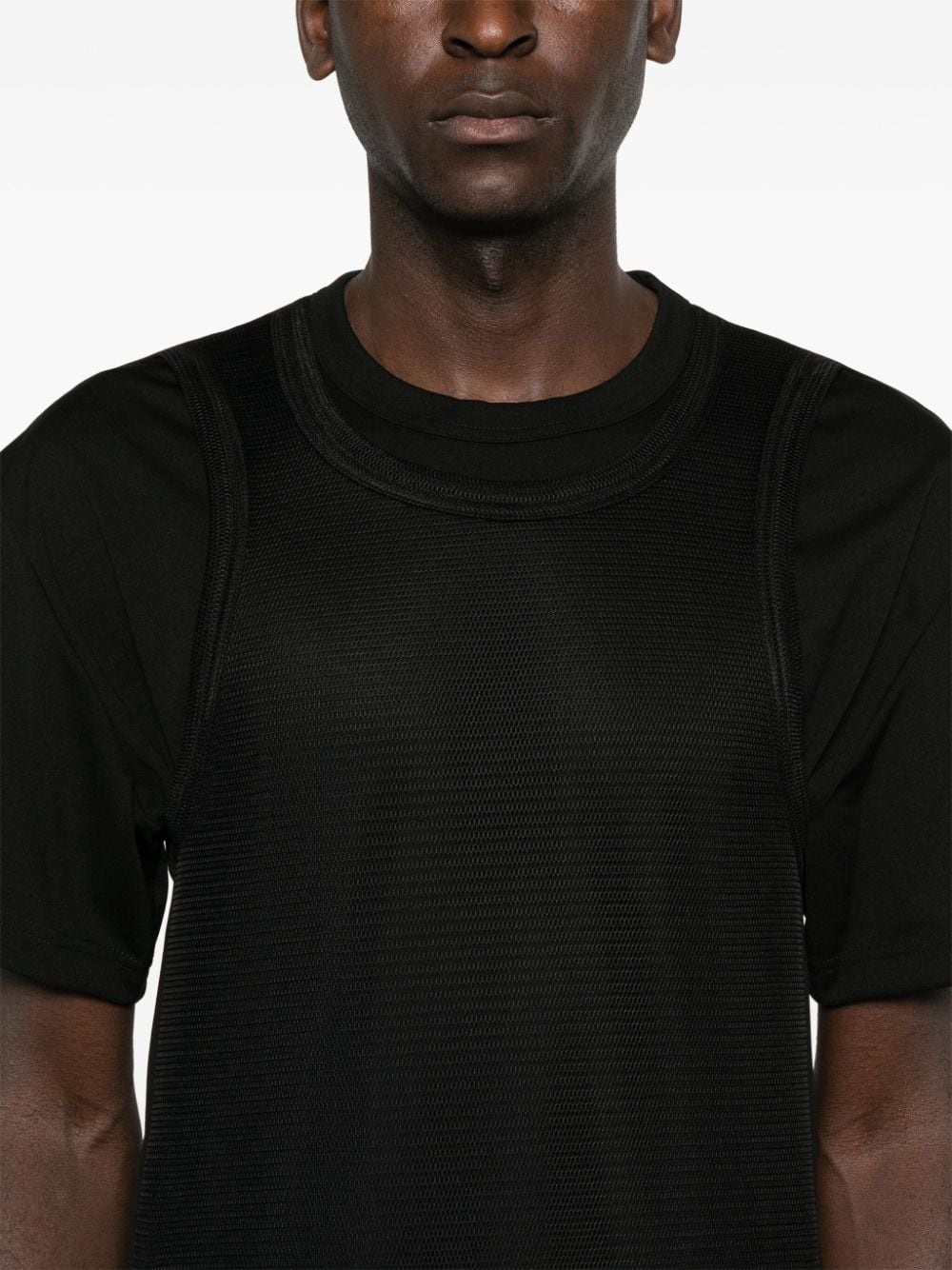mesh-panelled T-shirt - 4