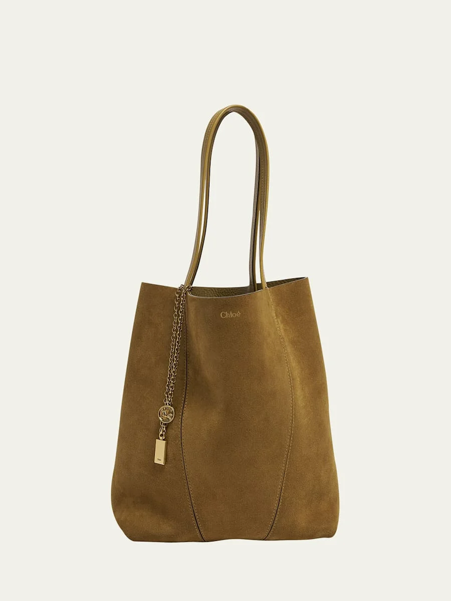 Spin Medium Tote Bag in Suede - 1