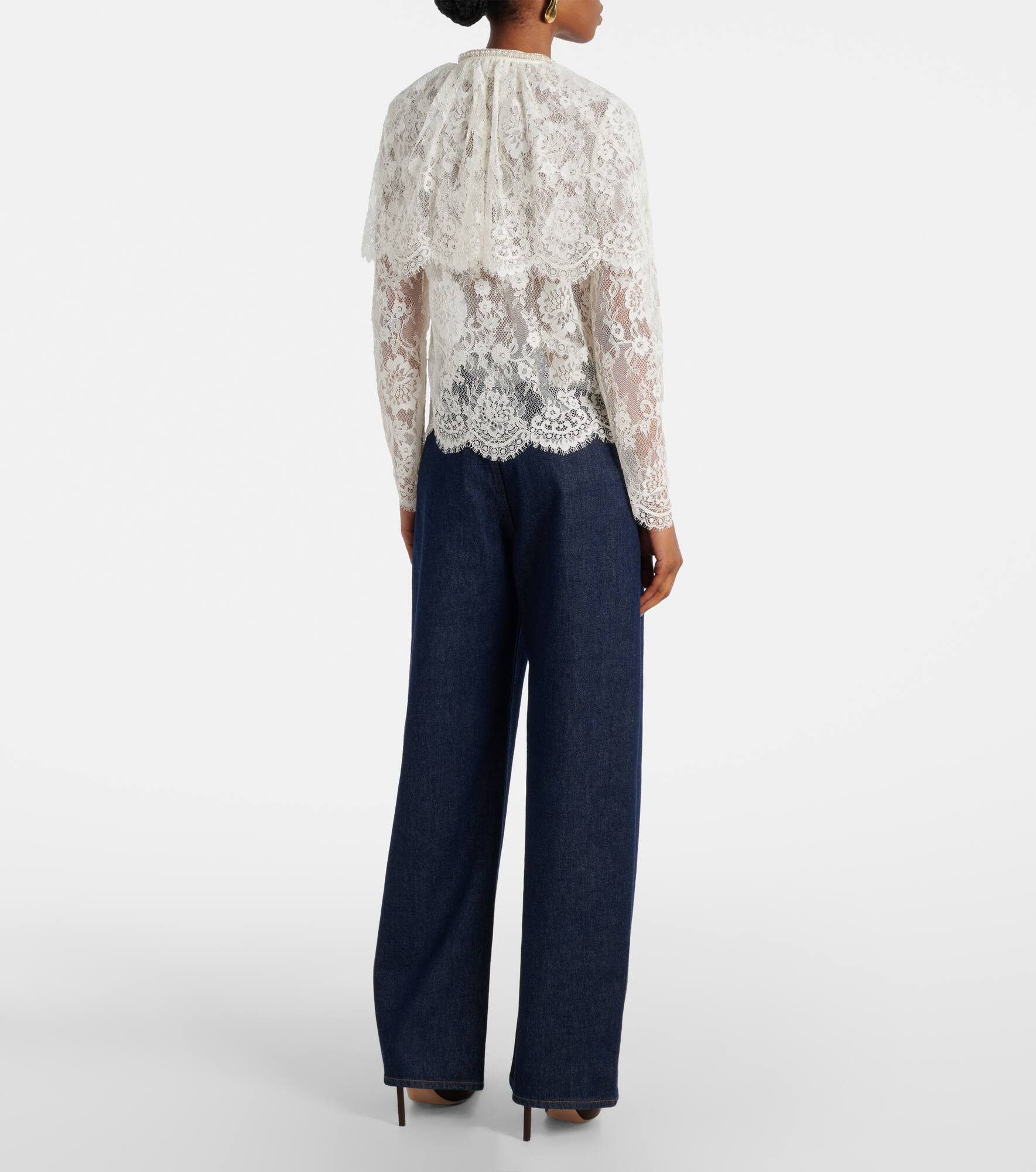 Caped lace cardigan - 3