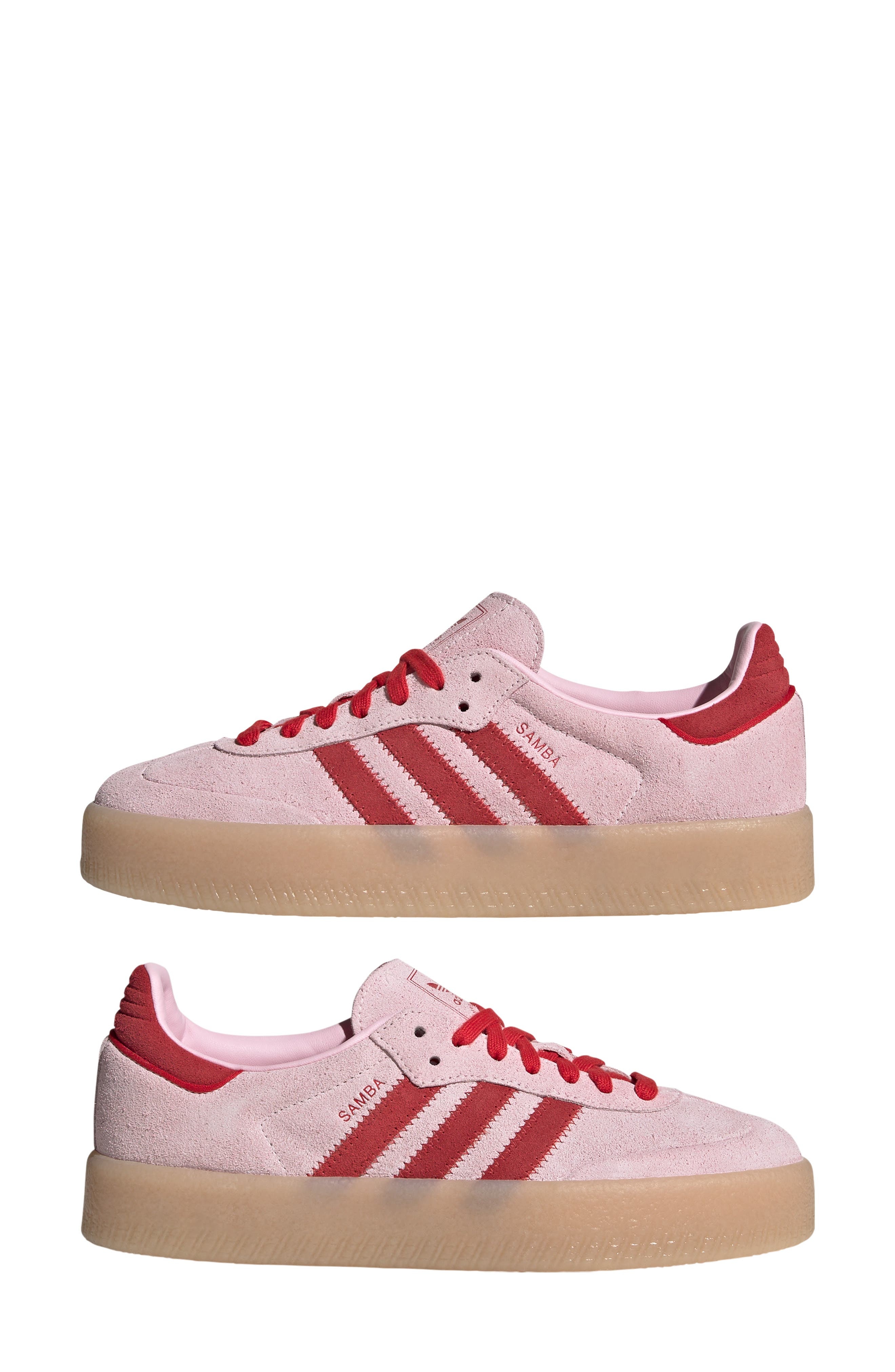 adidas Sambae Sneaker in Clear Pink/scarlet/Gum 3 at Nordstrom - 9