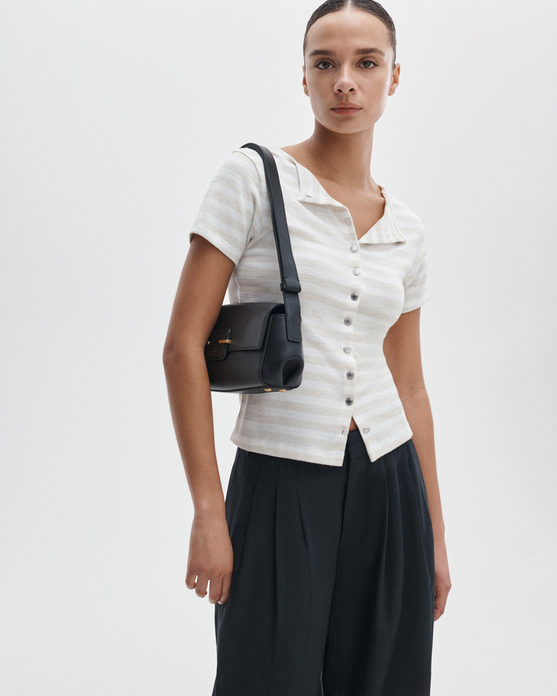 The Knit Striped Button Tee 2