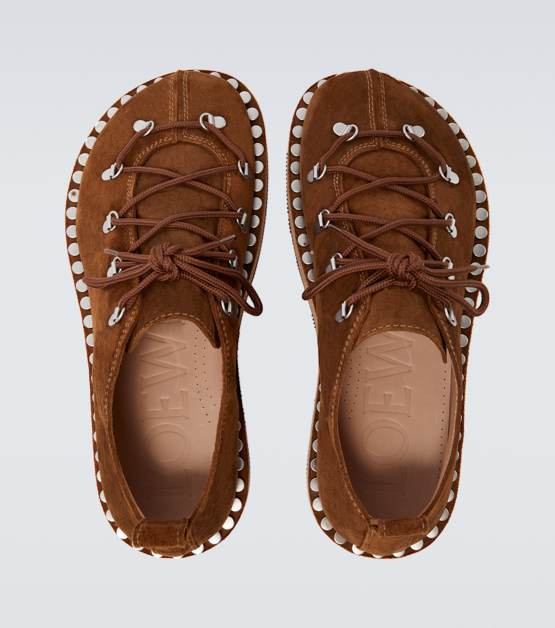 Rivet studded suede shoes - 4