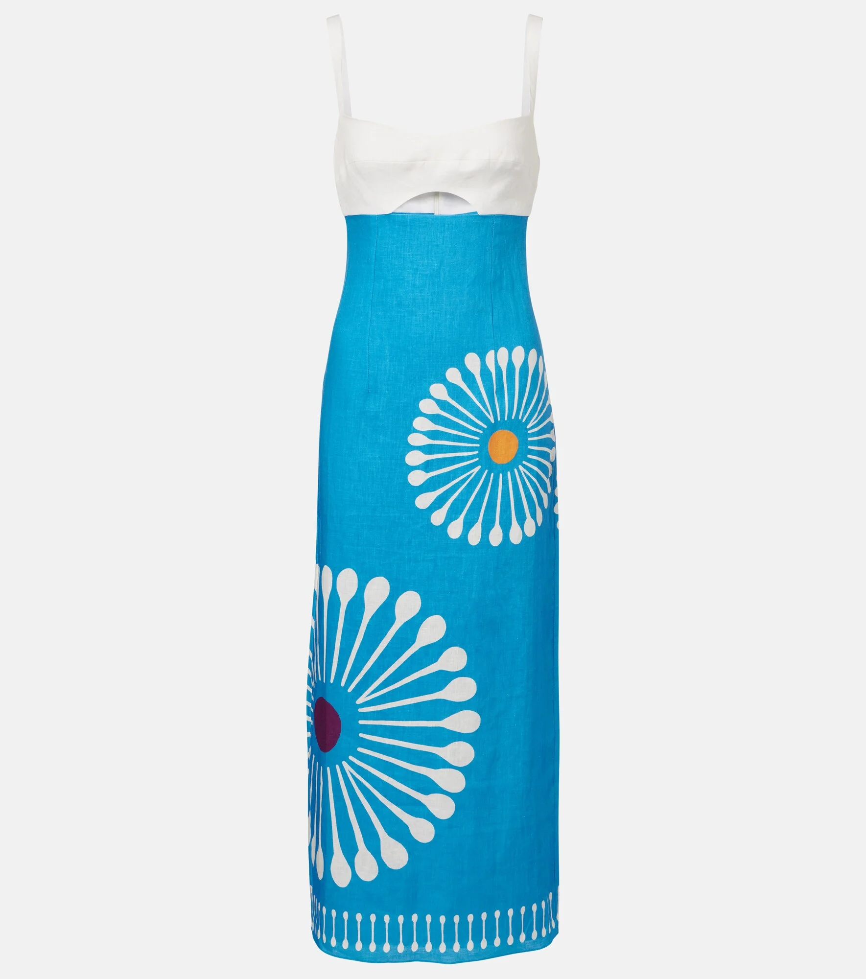 Nara cutout floral linen midi dress - 1