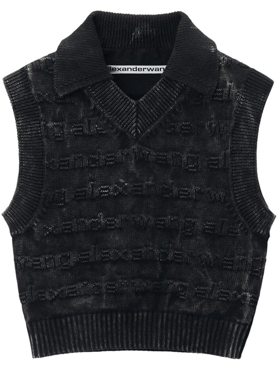 Alexander Wang ALEXANDER WANG COTTON VEST WITH INTARSIA LOGO - 1