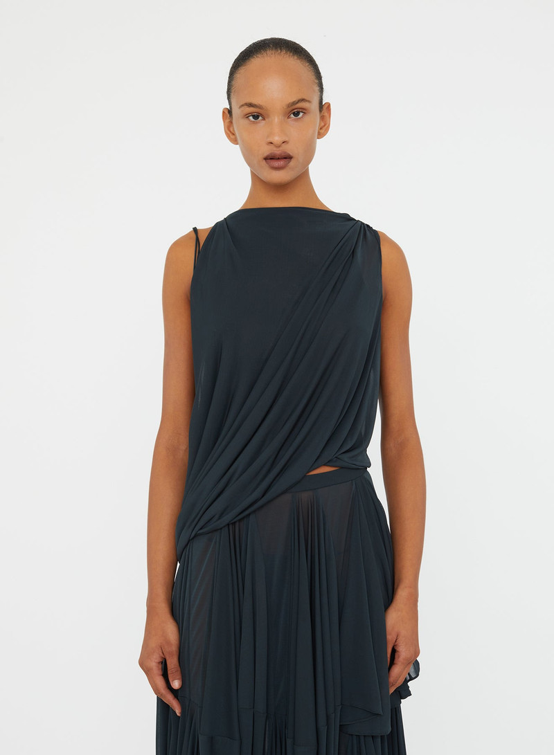Macrame Silk Knot Dropped Armhole Top 1