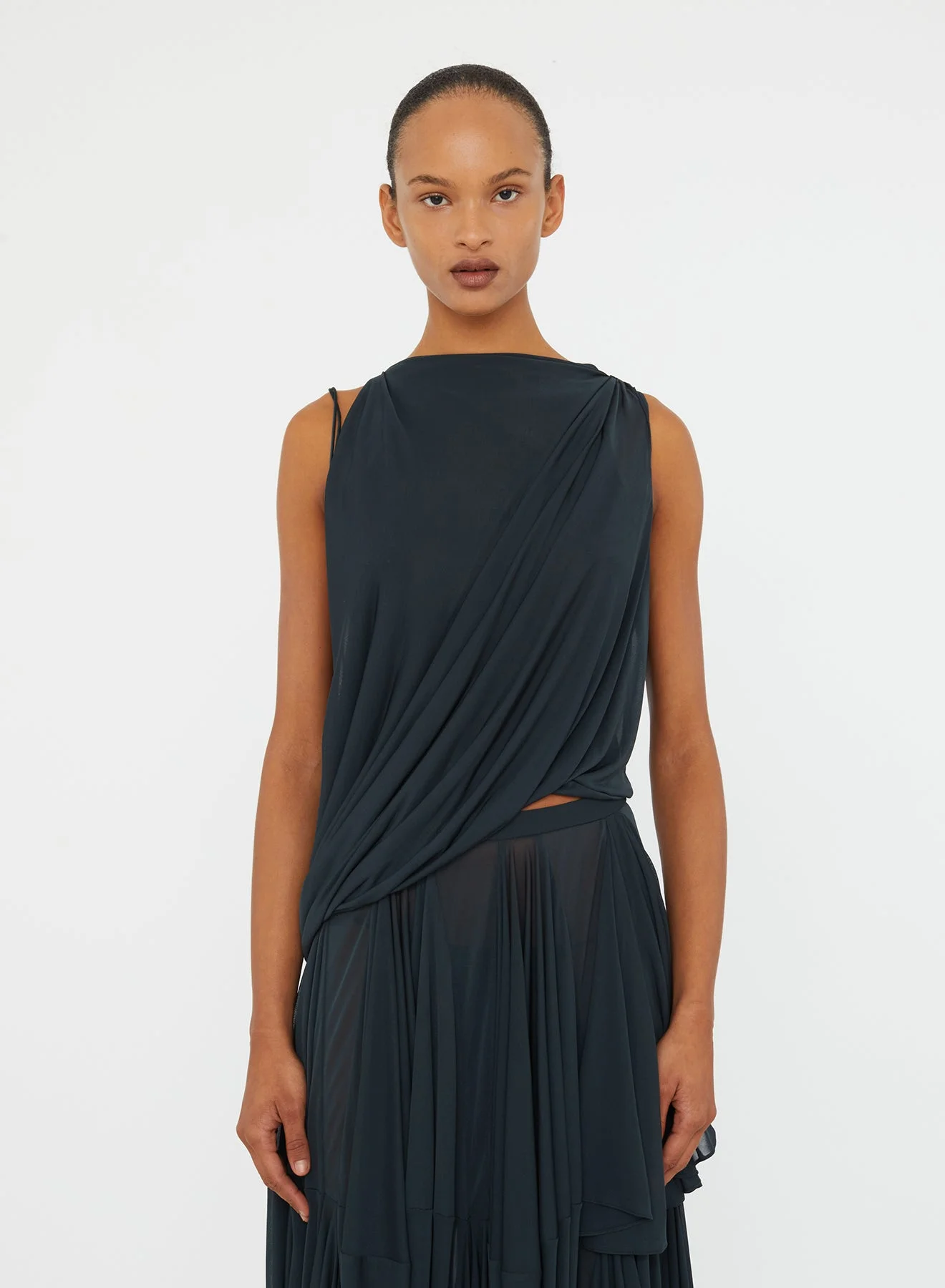 Macrame Silk Knot Dropped Armhole Top - 1