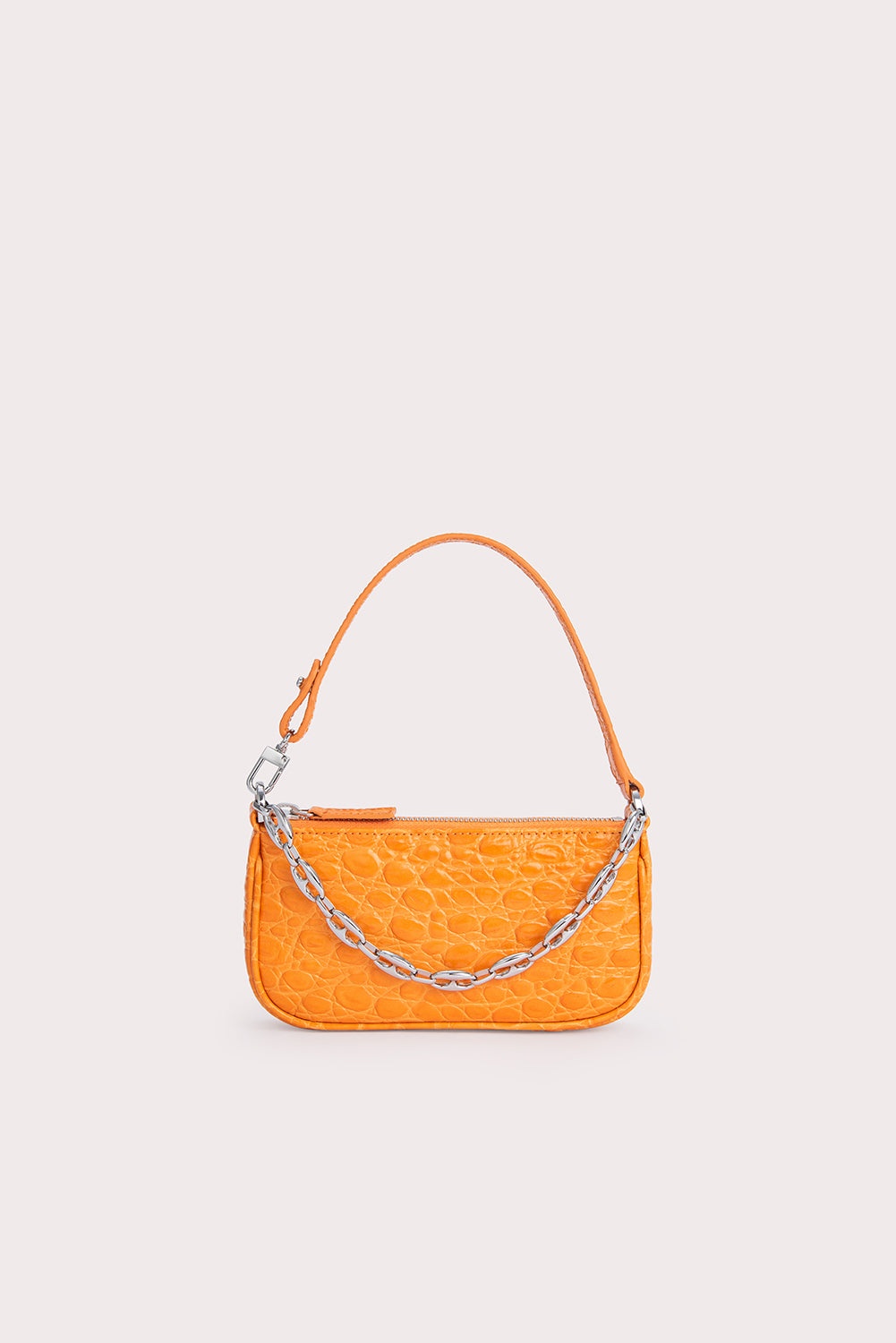 Mini Rachel Orange Circular Croco Embossed Leather - 1