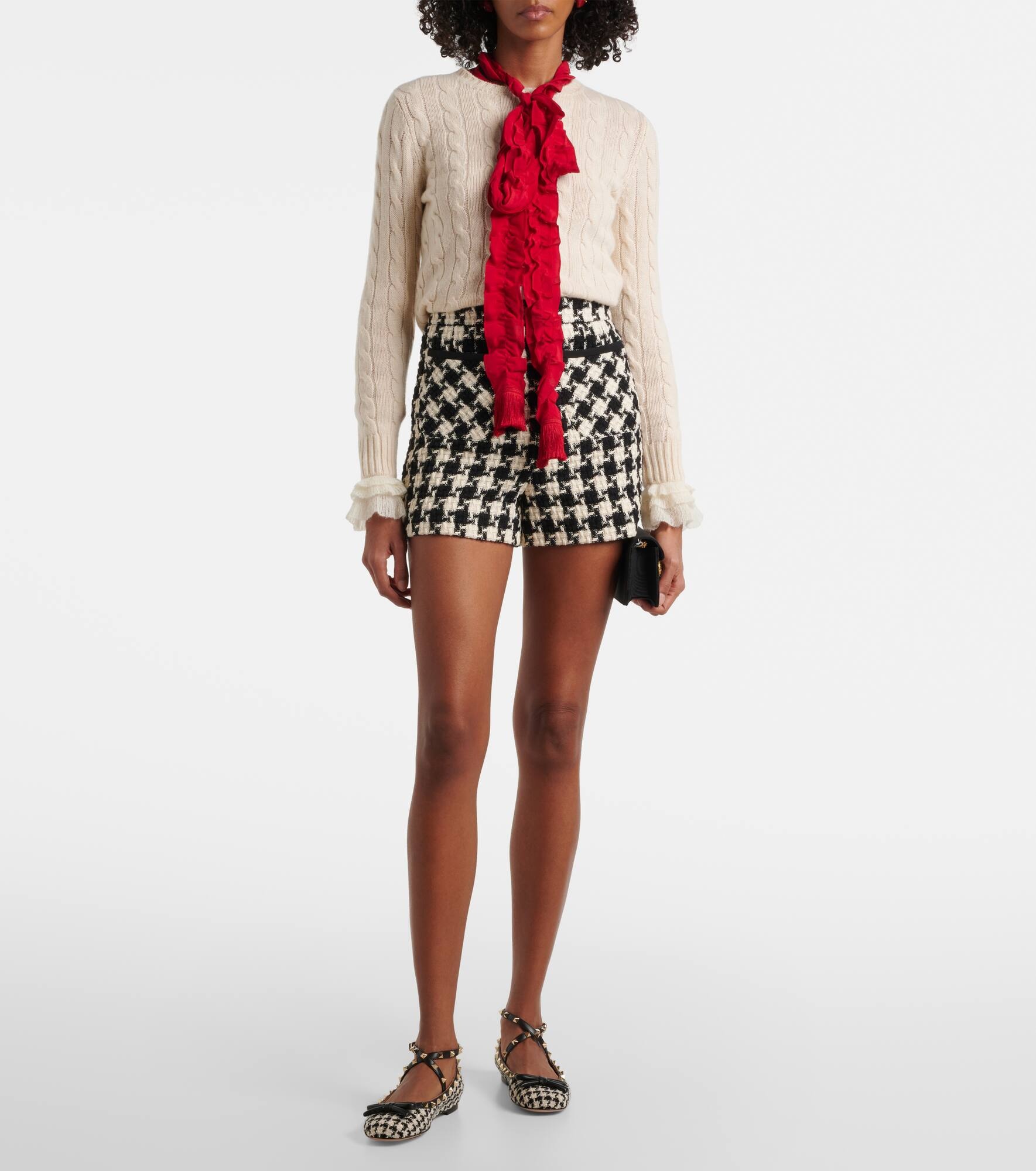 Rockstud bouclé ballet flats - 3