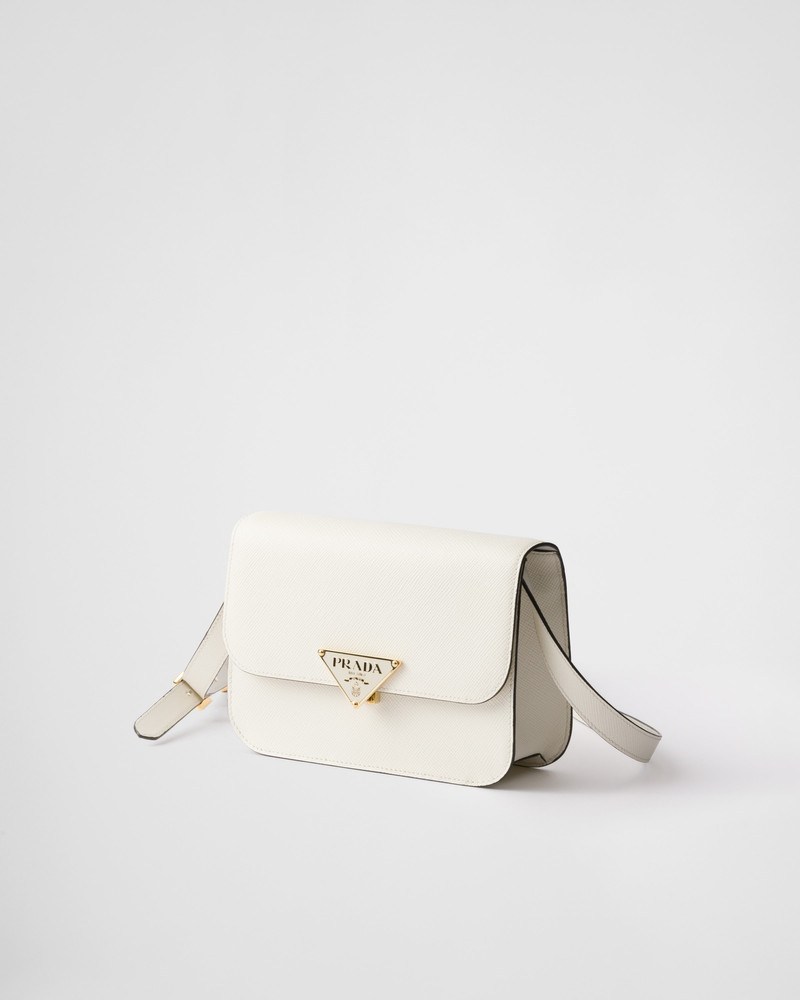 Prada Saffiano leather flap shoulder bag outlook
