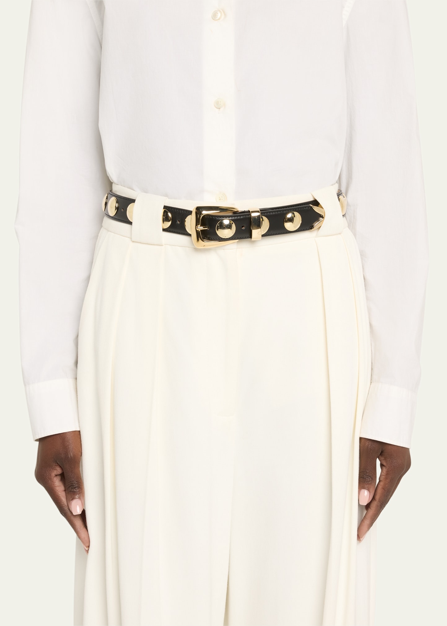 Benny Leather Studded Belt - 2