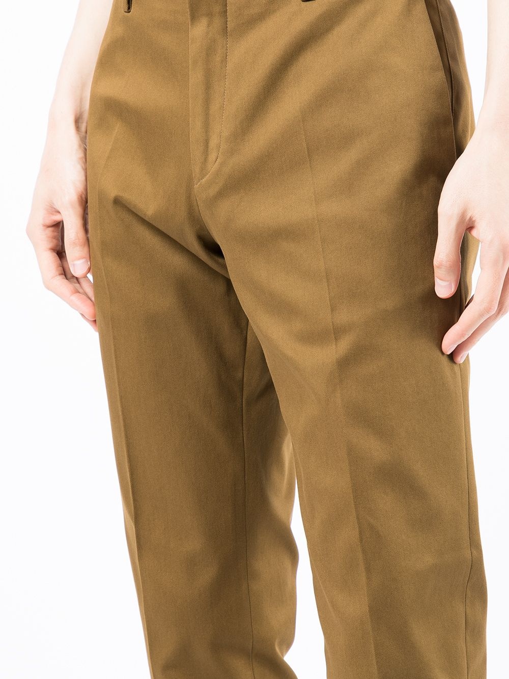 slim-cut cotton trousers - 5