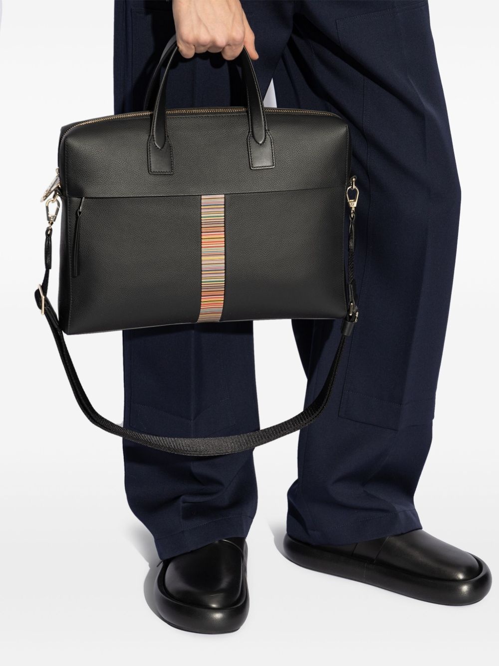 stripe-detailing laptop bag - 2