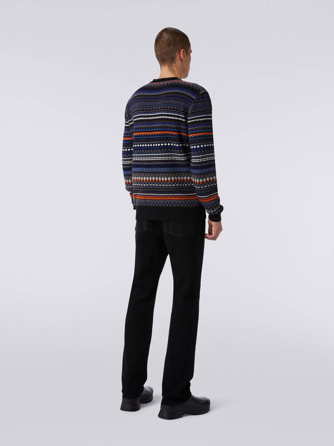 Jacquard wool crew-neck sweater - 4