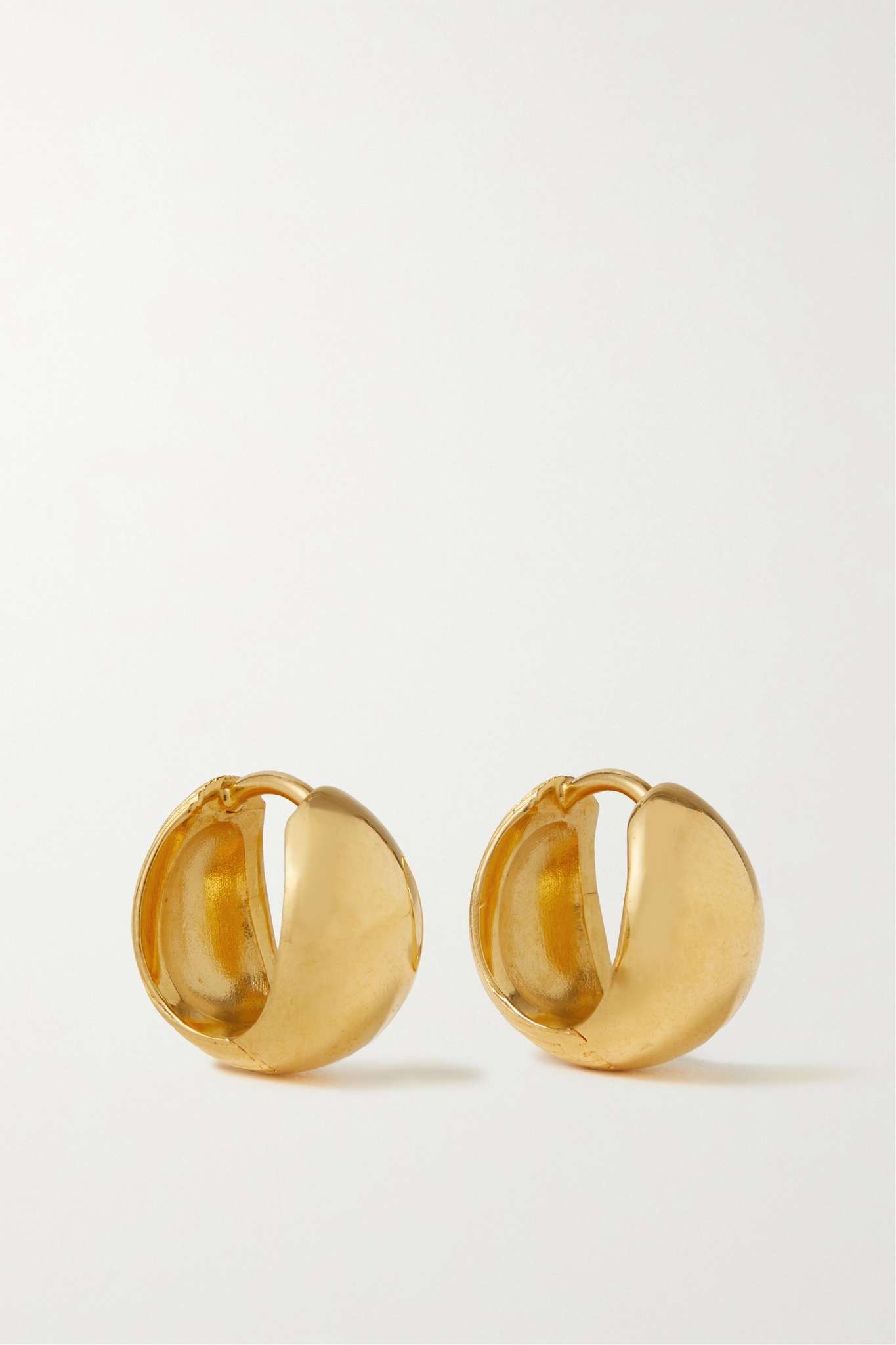 Reversible gold-tone hoop earrings - 3