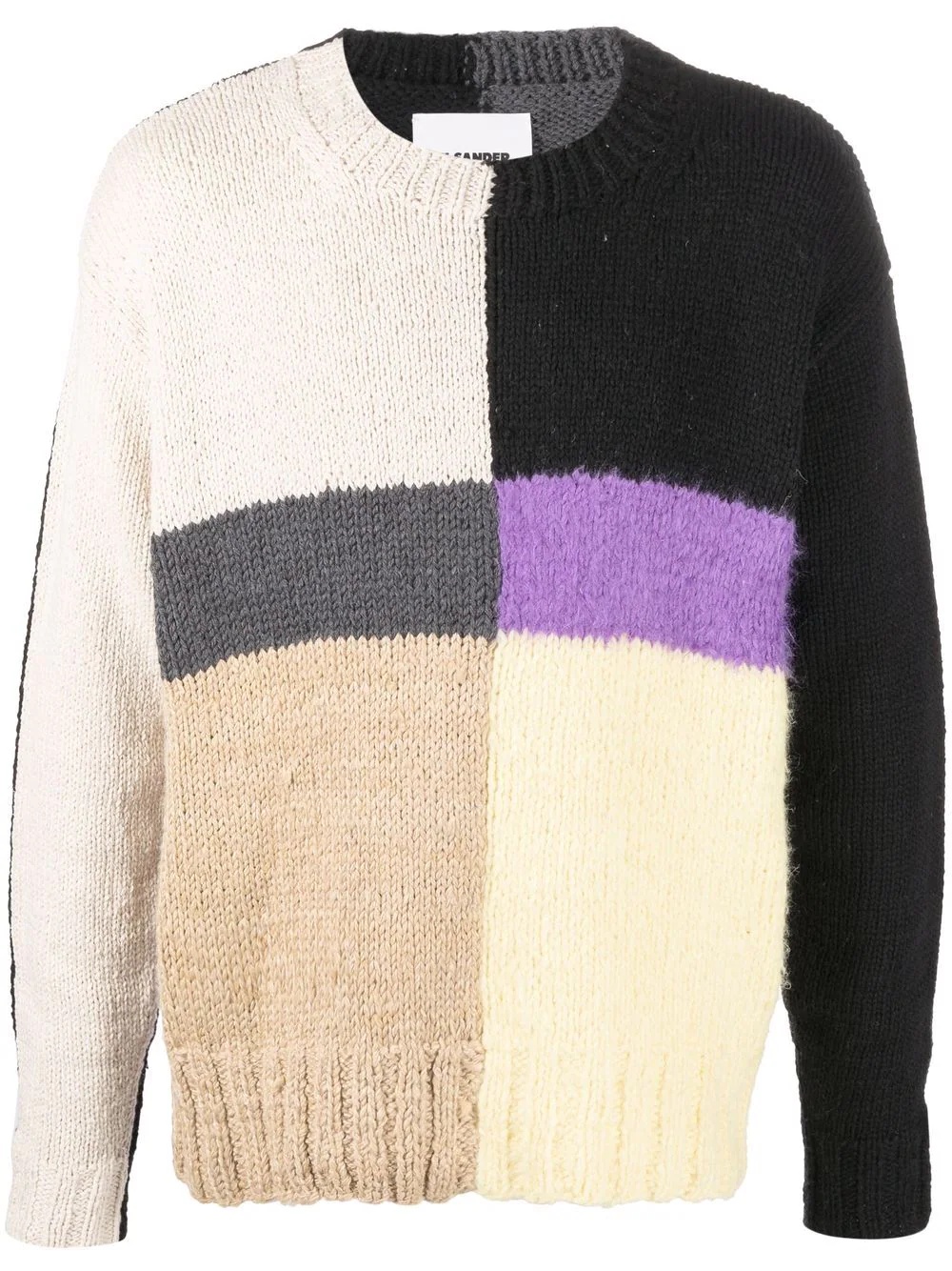 colour-block crew-neck jumper - 1