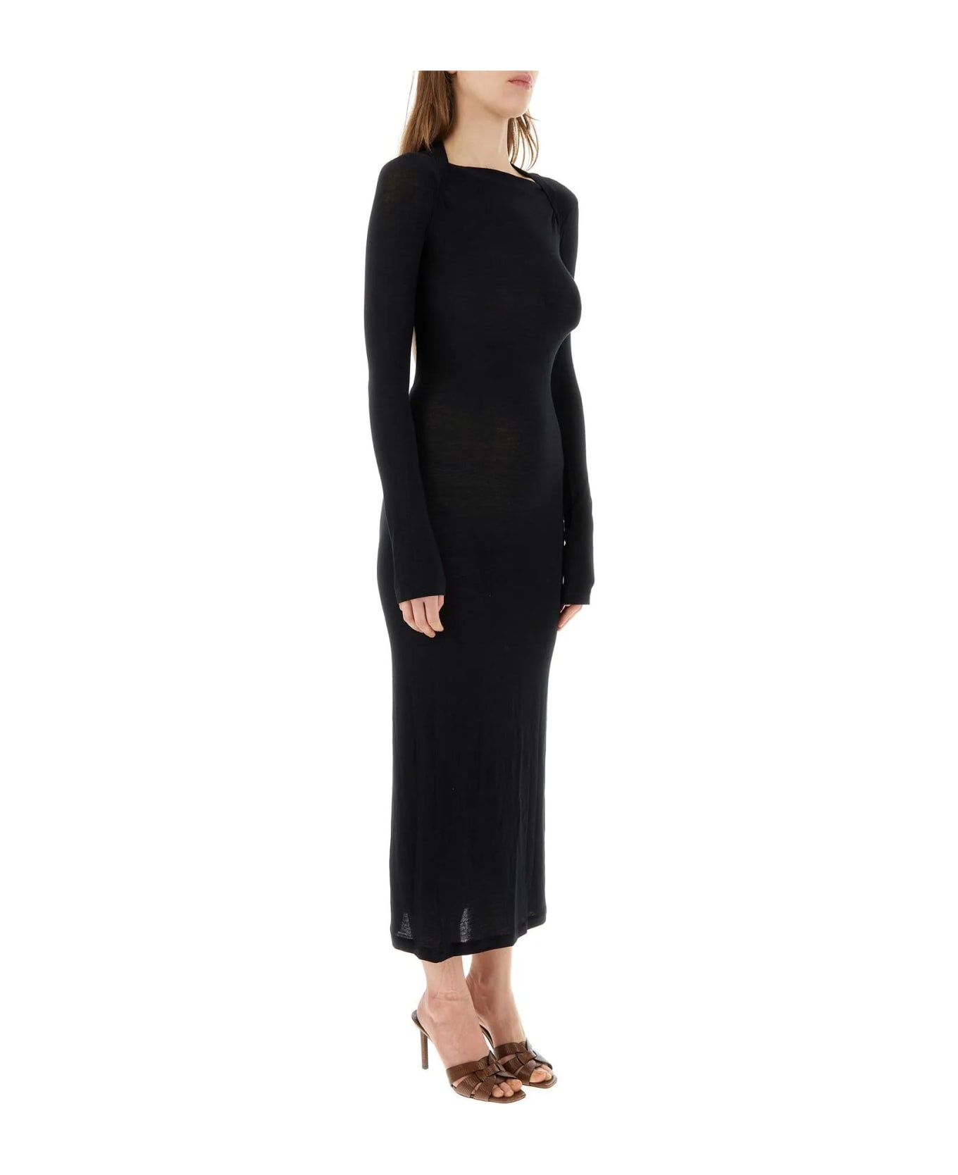 Black Viscose Blend Dress - 4