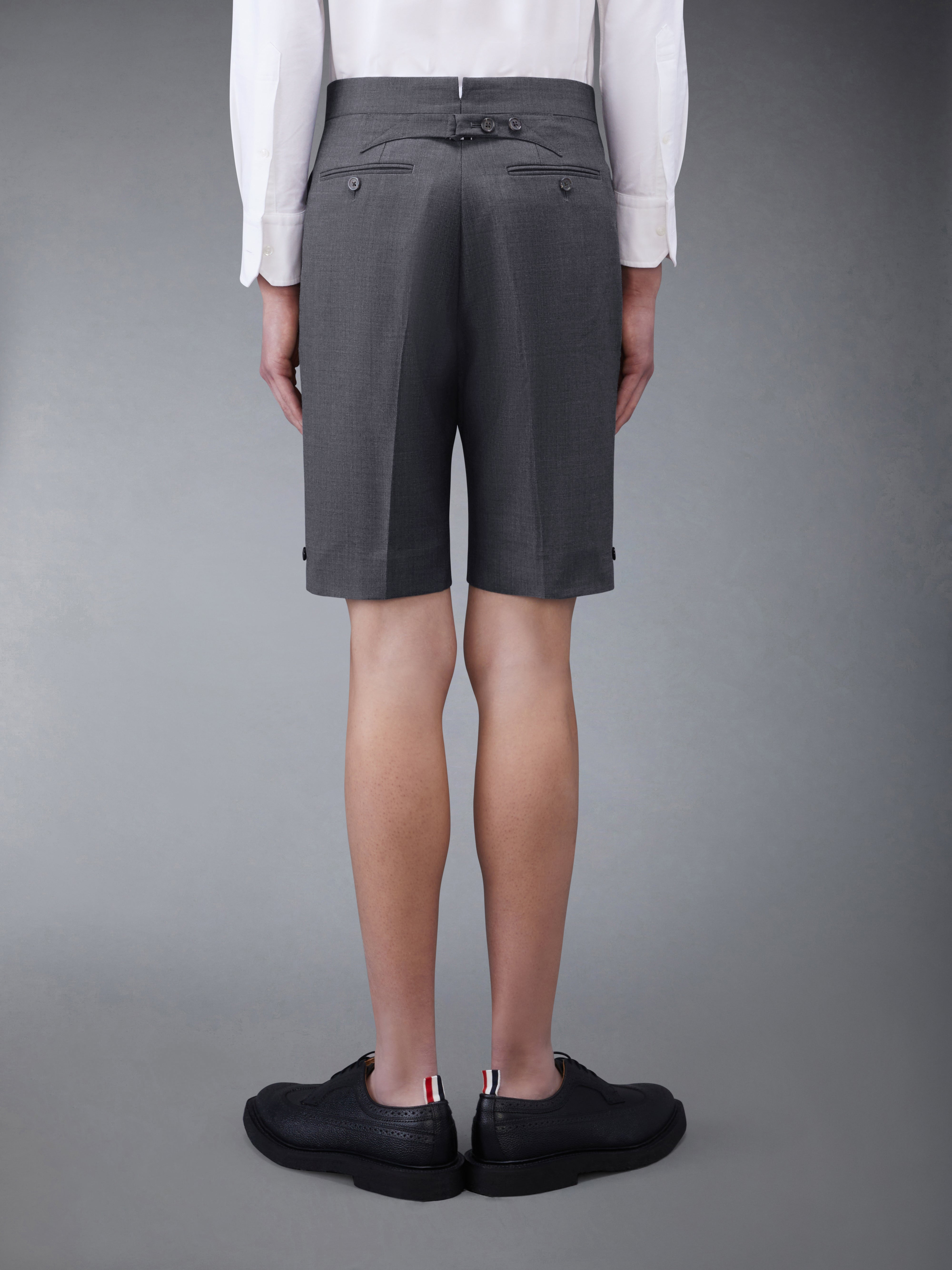 Dark Grey Super 120s Twill Classic Backstrap Short - 2