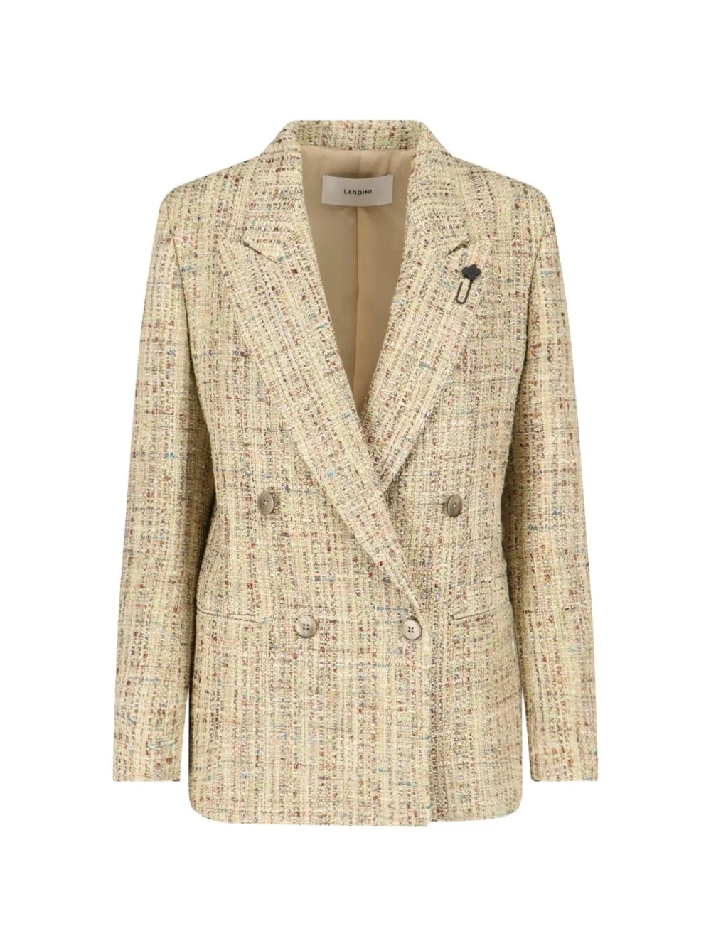 double-breasted textured blazer - 1