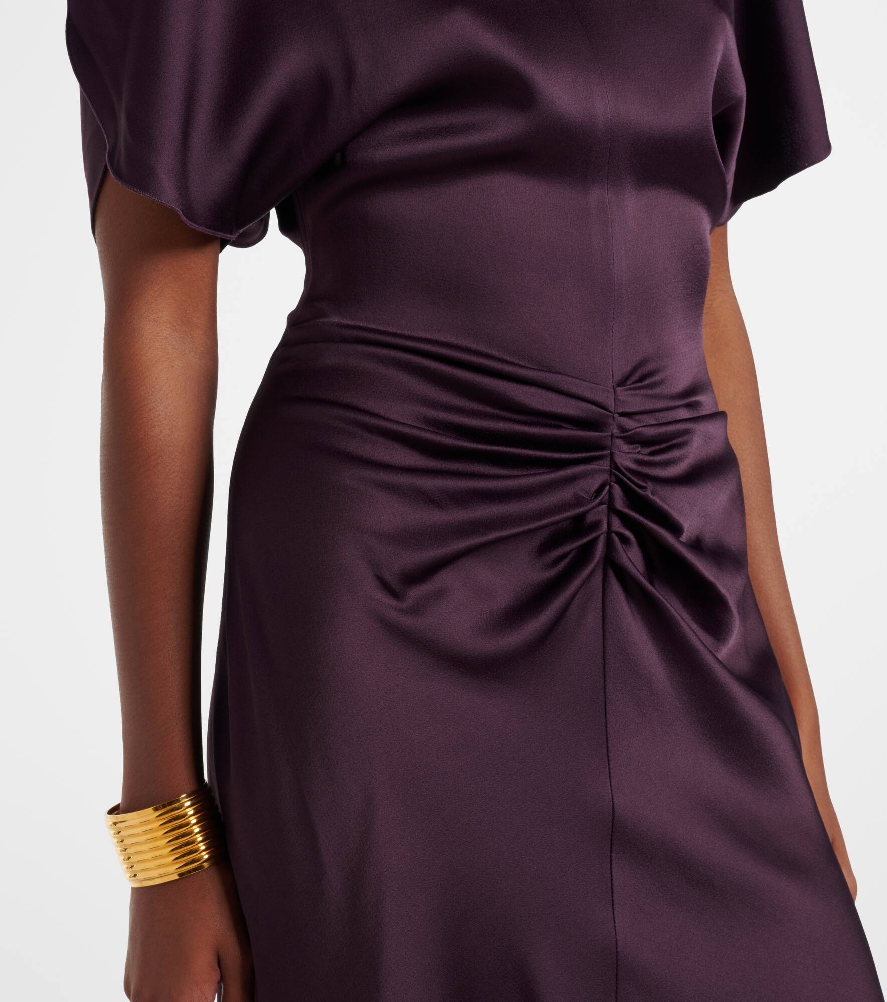 Gathered satin minidress - 5