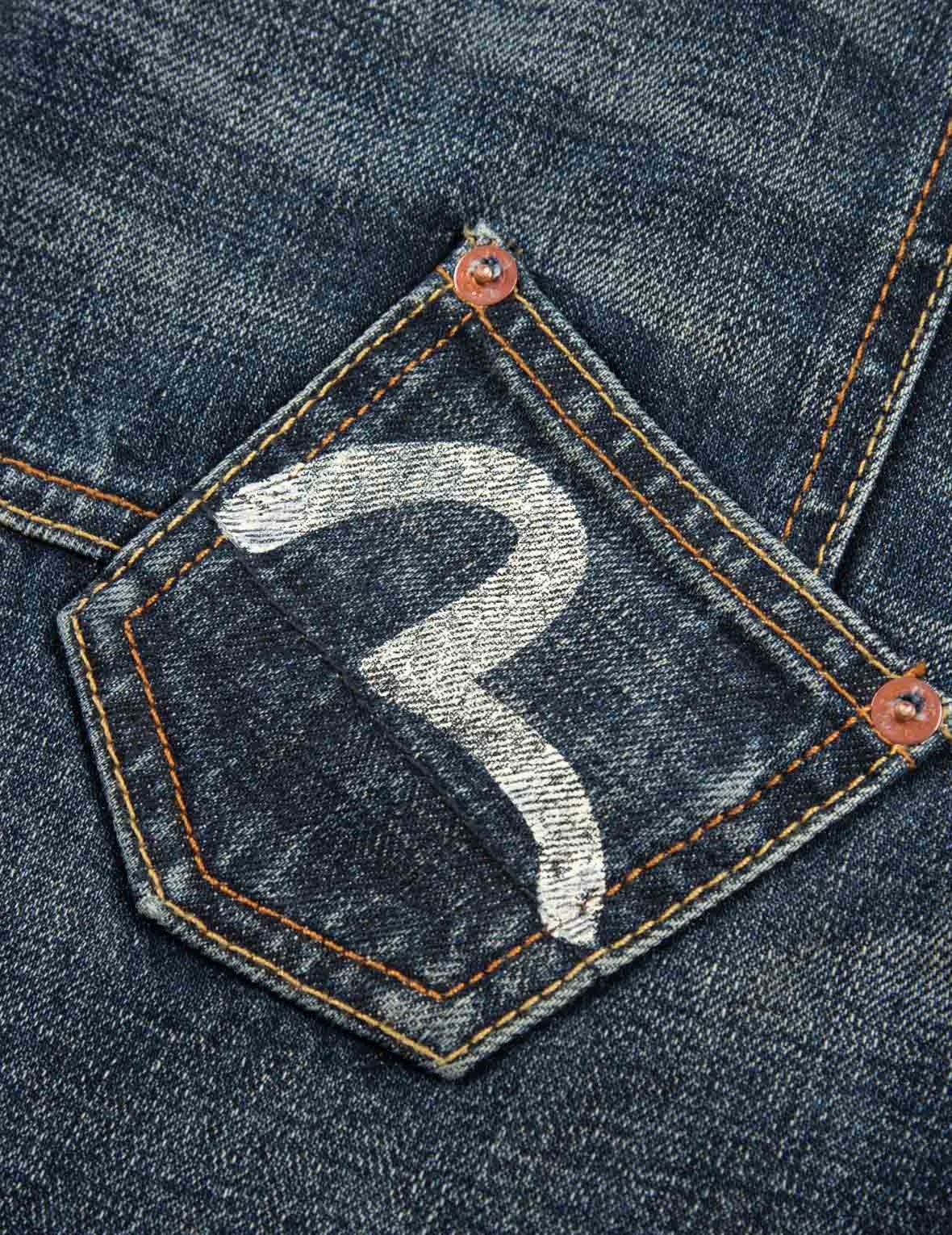 SEAGULL PRINT CARROT FIT DECONSTRUCTED SELVEDGE DENIM JEANS #2017 - 8