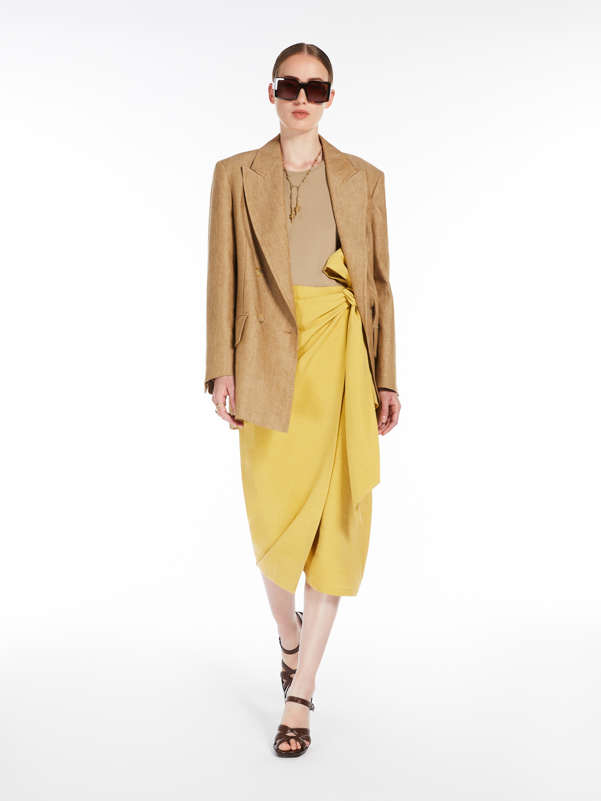 TEQUILA Linen and silk twill skirt - 2