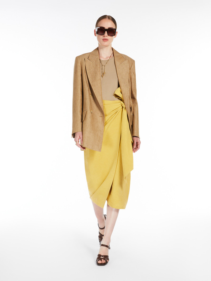 Max Mara TEQUILA Linen and silk twill skirt outlook