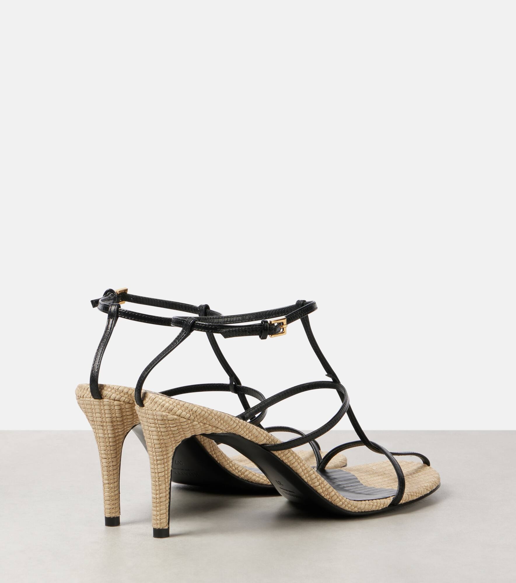 Cage 75 leather raffia-trimmed sandals - 2