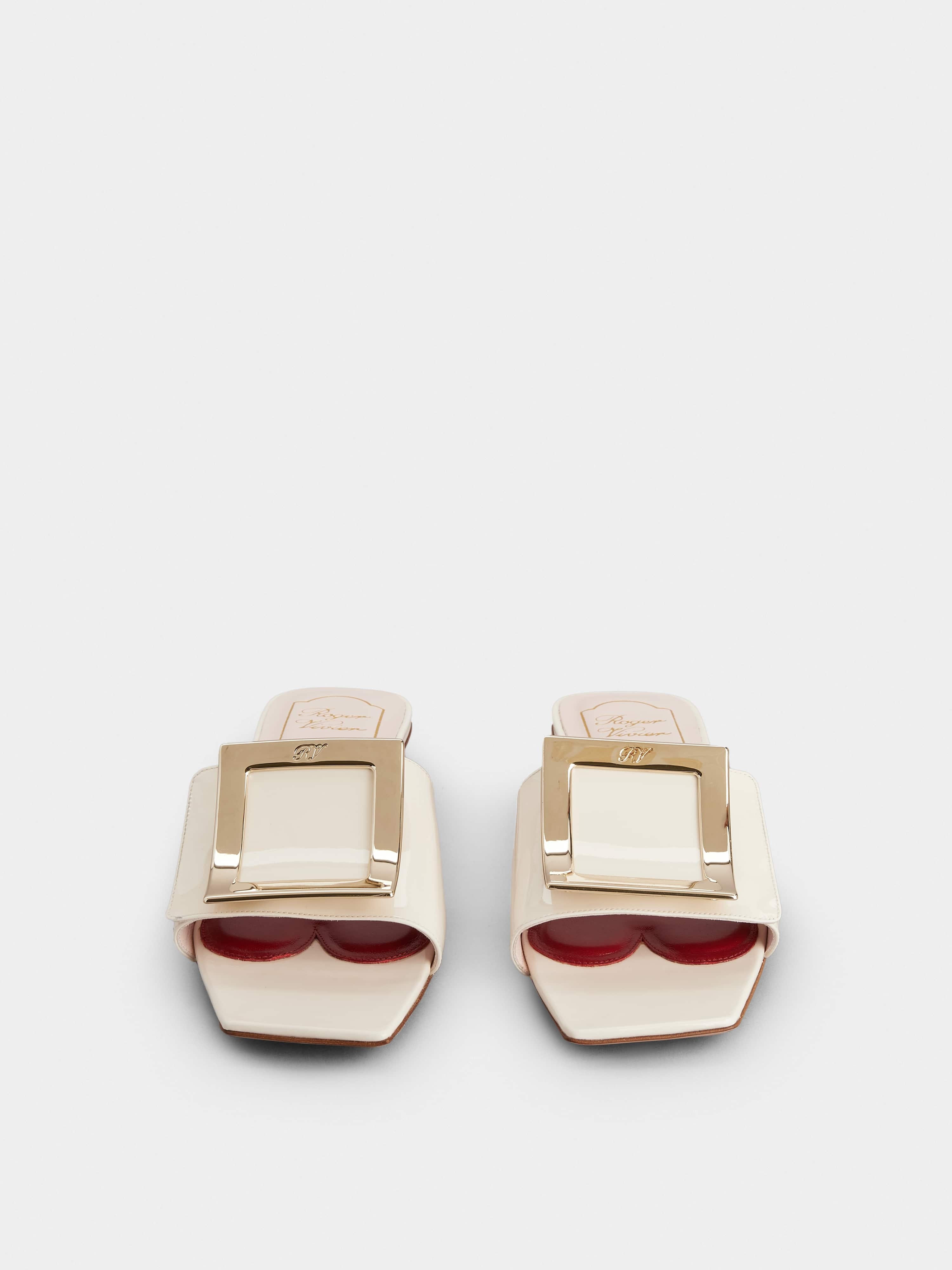 Belle Vivier Metal Buckle Mules in Patent Leather - 6