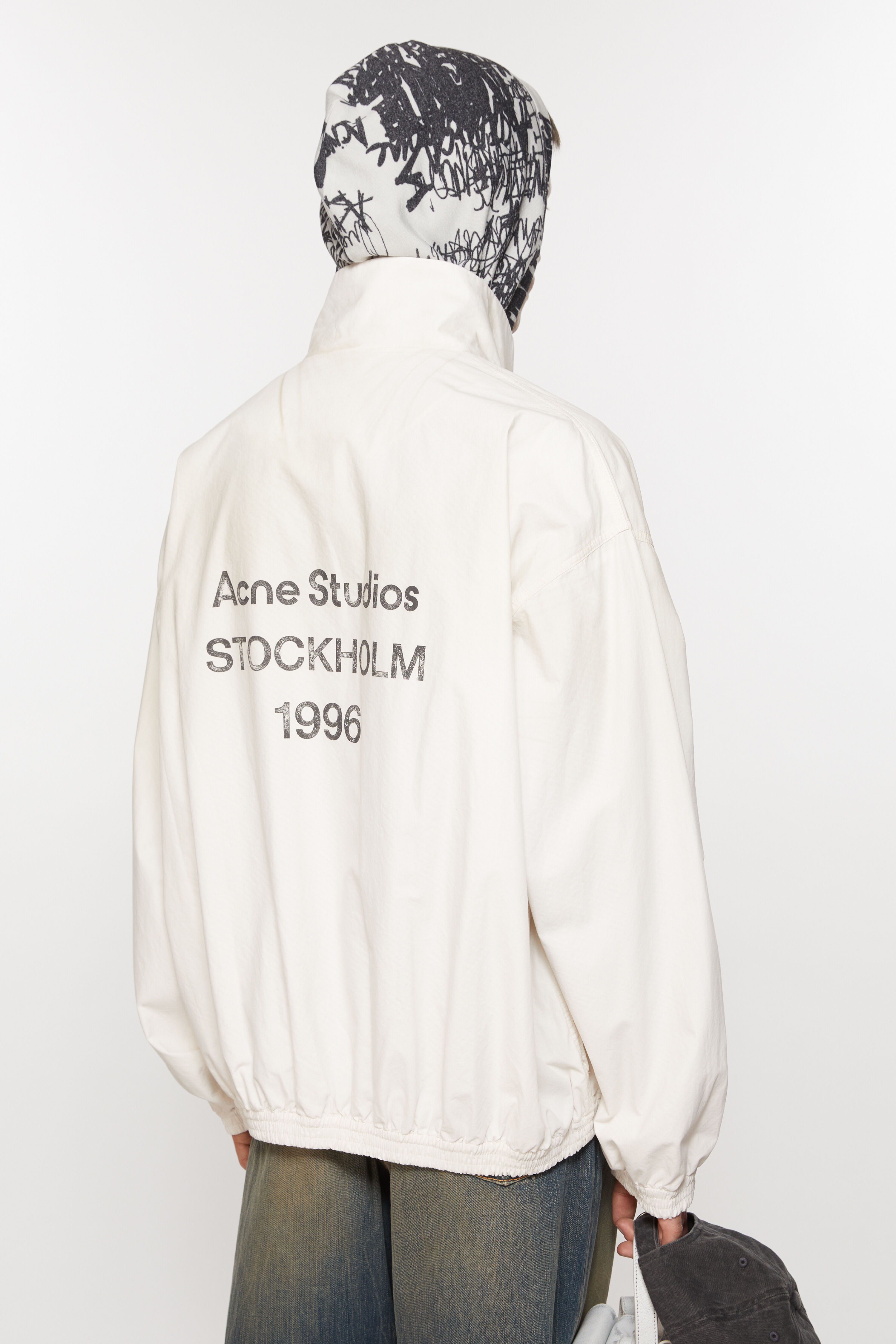 Logo zipper jacket - Dusty white - 4