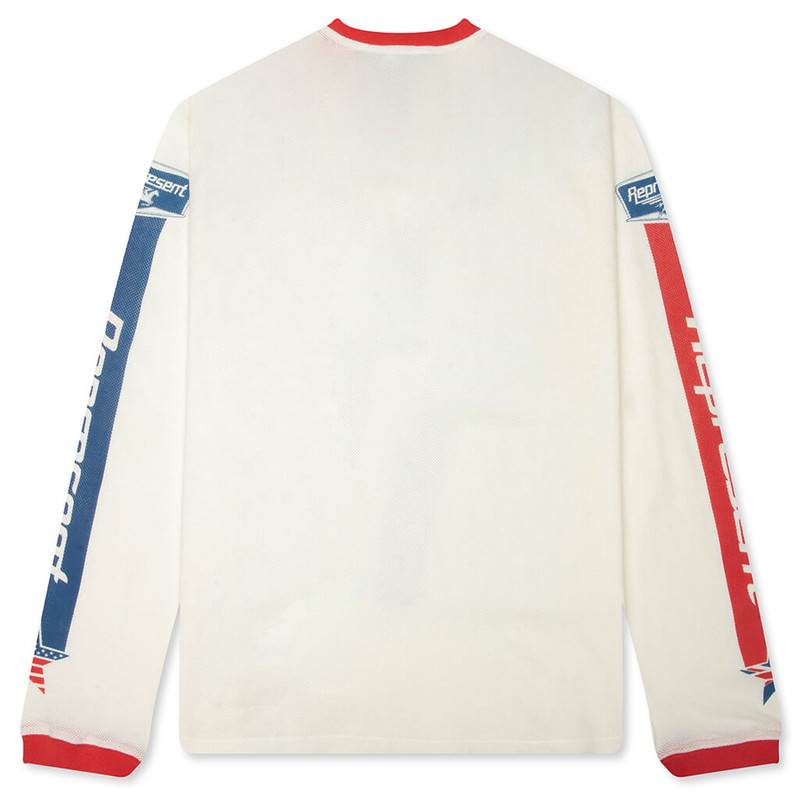 REPRESENT MESH PEGASUS LONG SLEEVE T-SHIRT - FLAT WHITE outlook