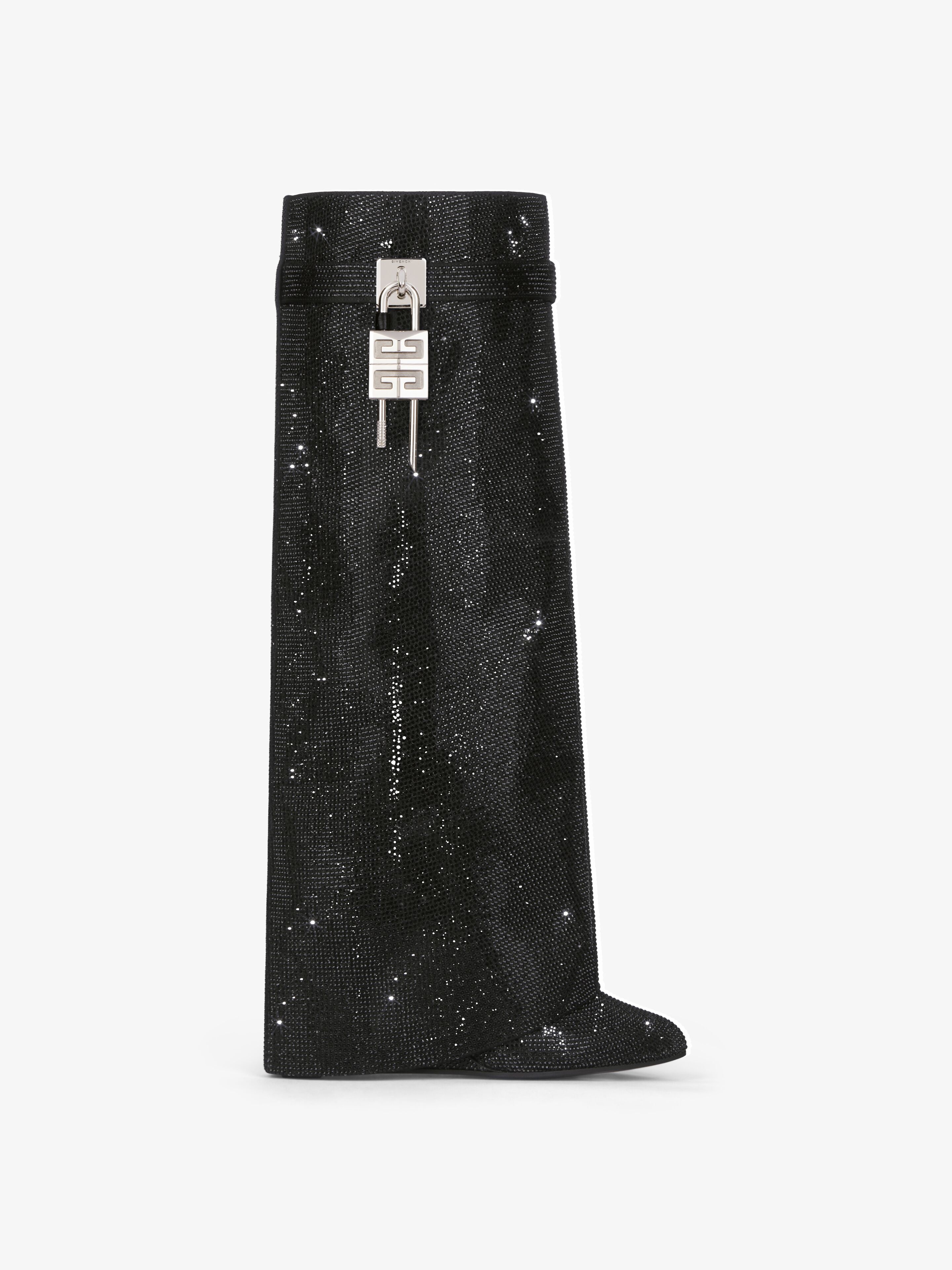 SHARK LOCK BOOTS IN SATIN WITH STRASS - 1