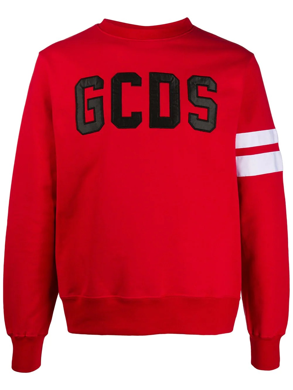 embroidered logo stripe sleeve sweatshirt - 1