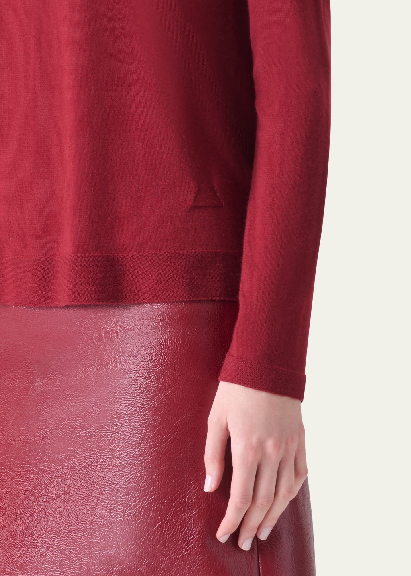 Cashmere-Silk Fine Gauge Seamless Knit Sweater - 5