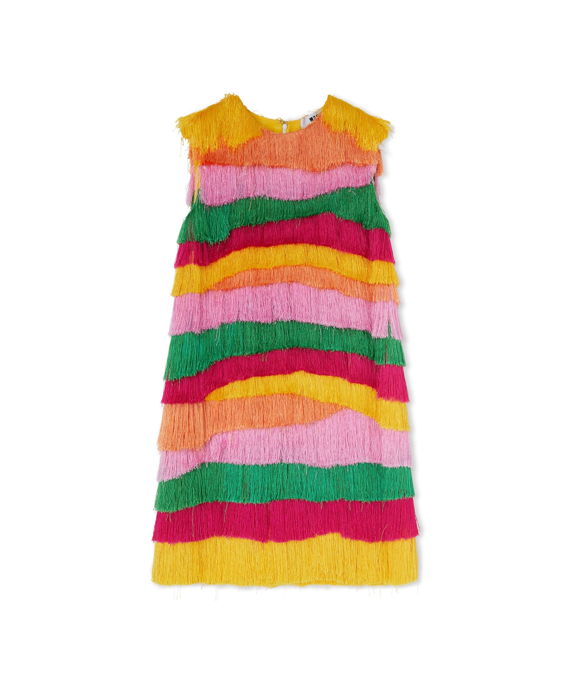 Mini sheathe dress with multicolor fringe - 3