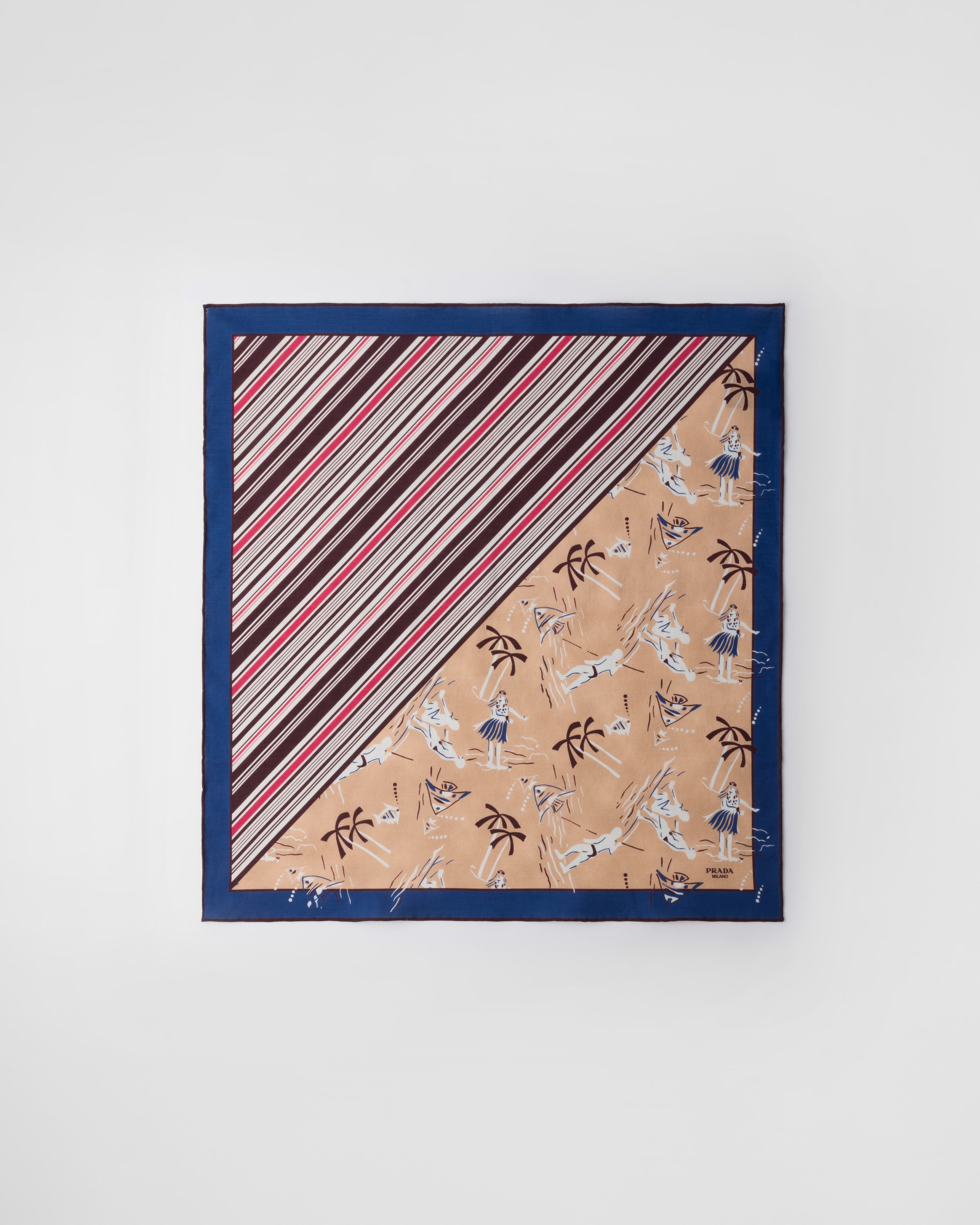 Printed twill scarf, 55X55 cm - 3
